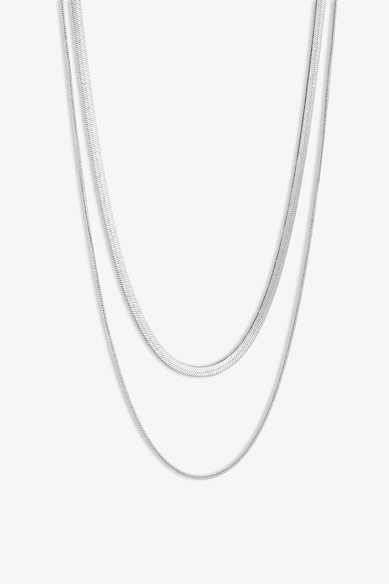 Dual Snake Chain Silver