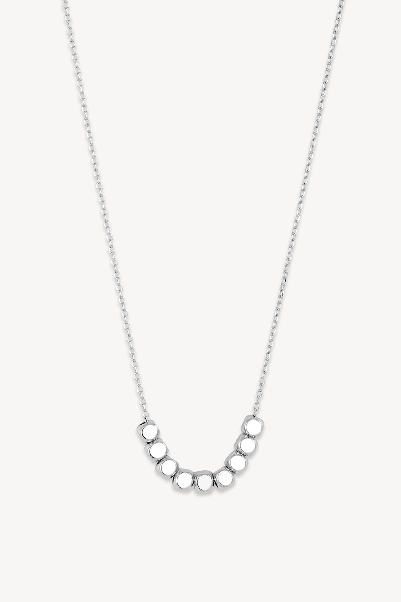 Geo Bar Necklace Silver