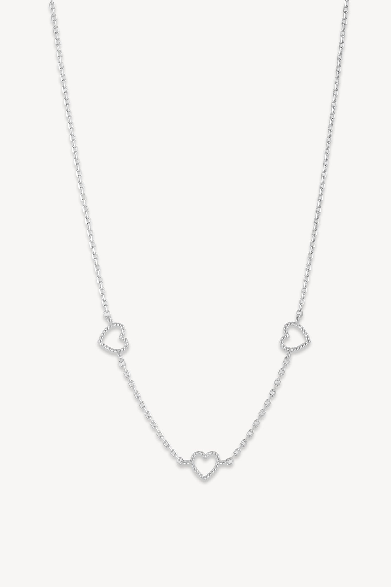 Open Hearts Necklace Silver