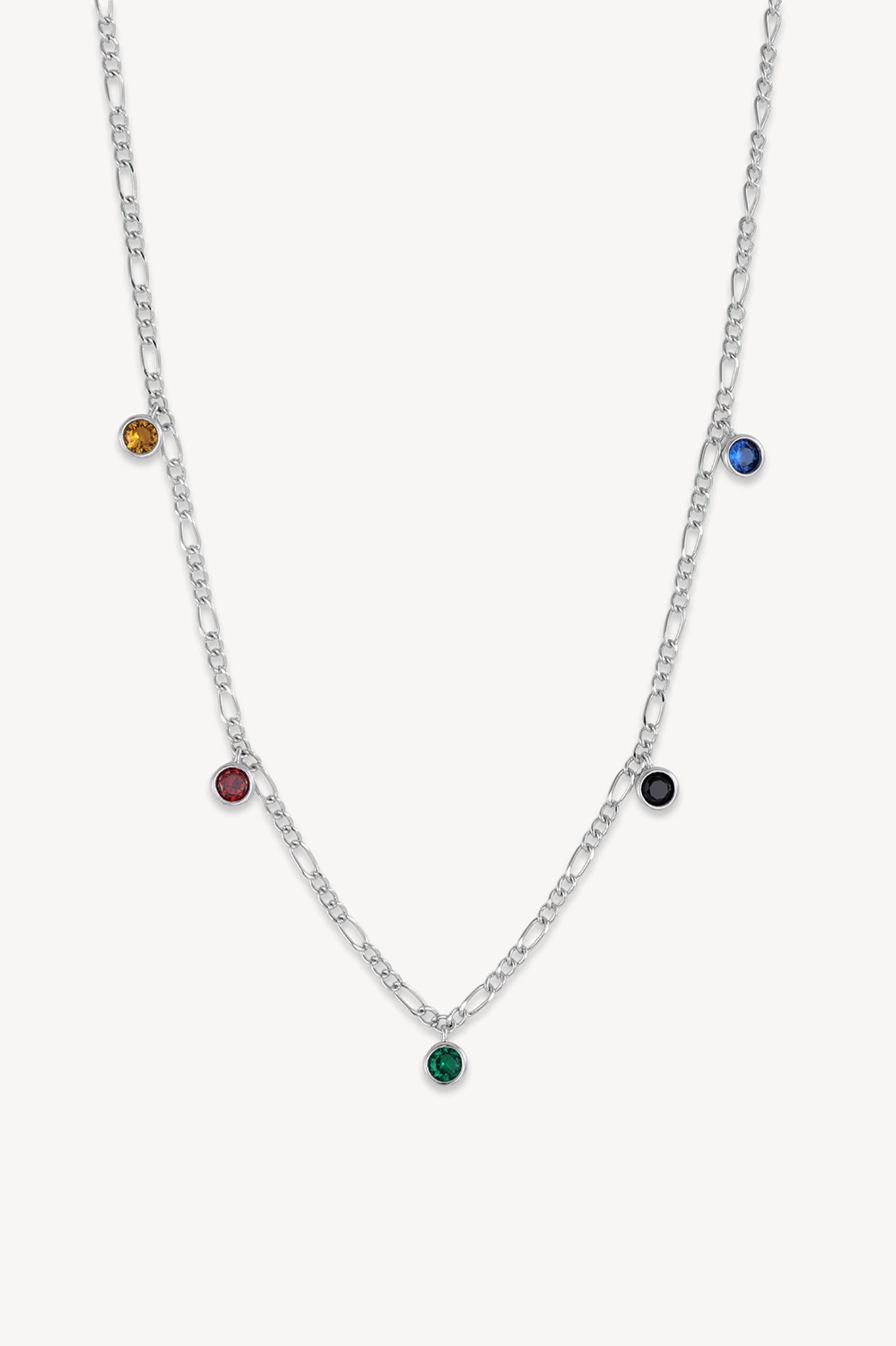 Gem Drop Necklace Silver