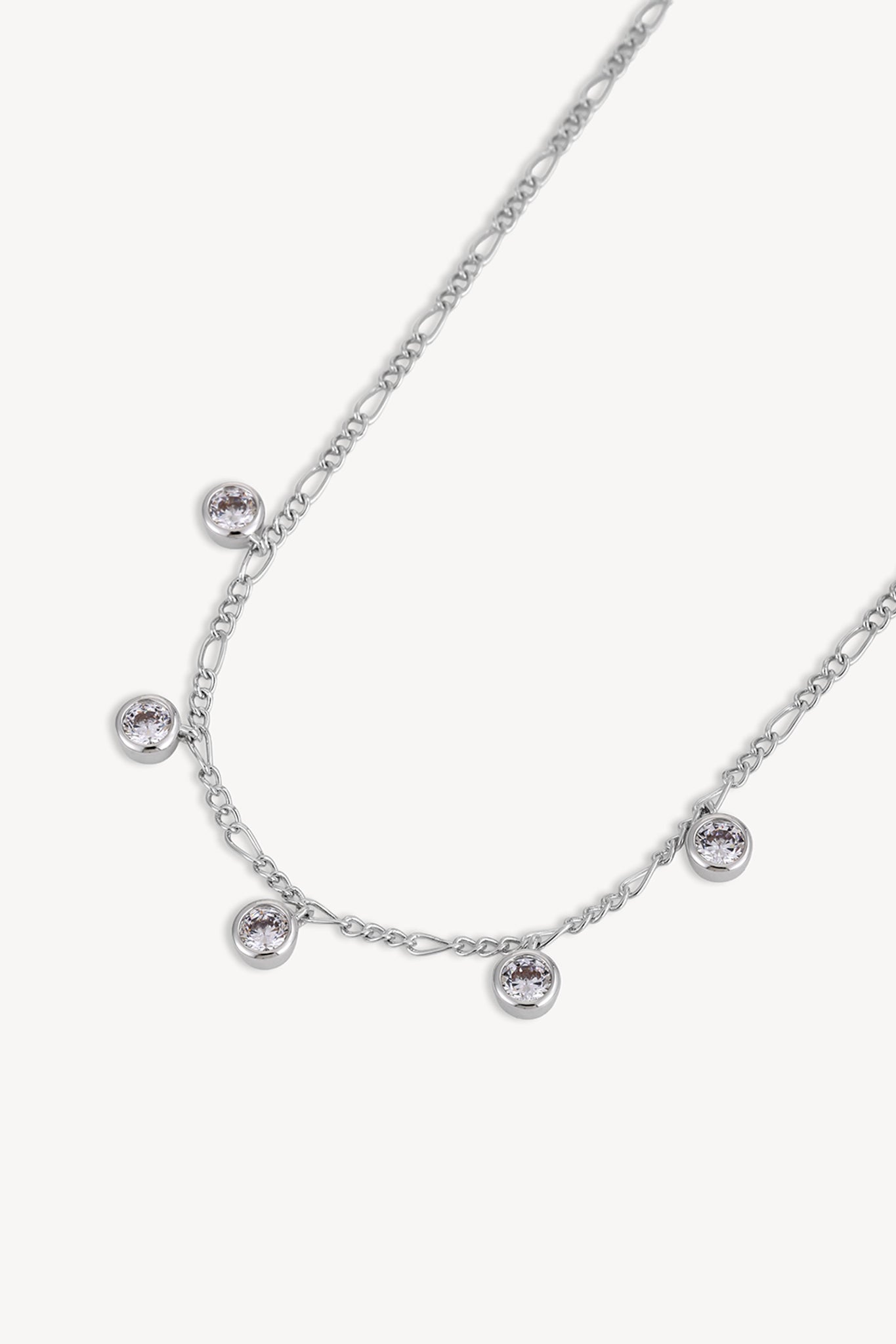 Aura CZ Necklace Silver