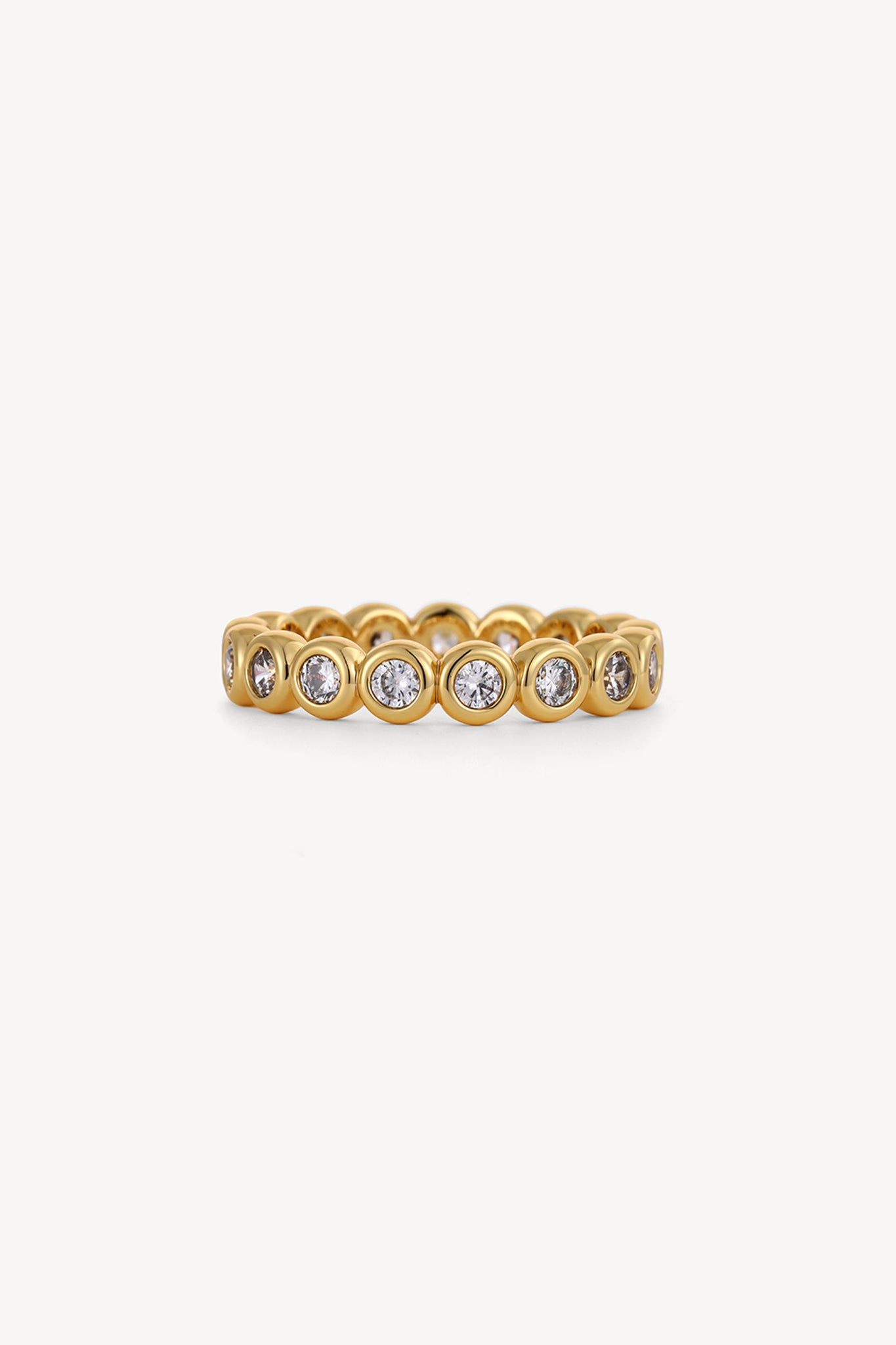 Bezel Crystal Ring Gold