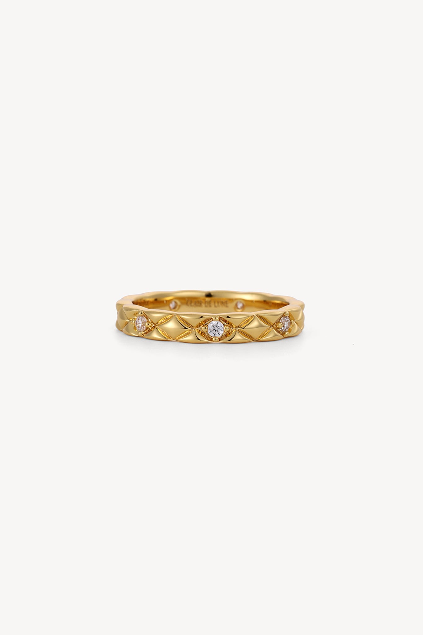Lattice Stone Ring Gold