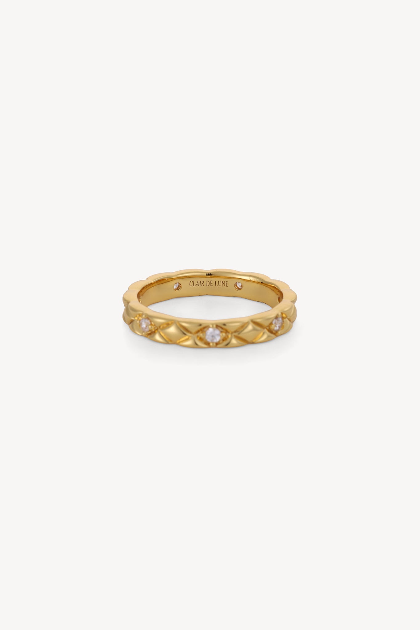 Lattice Stone Ring Gold