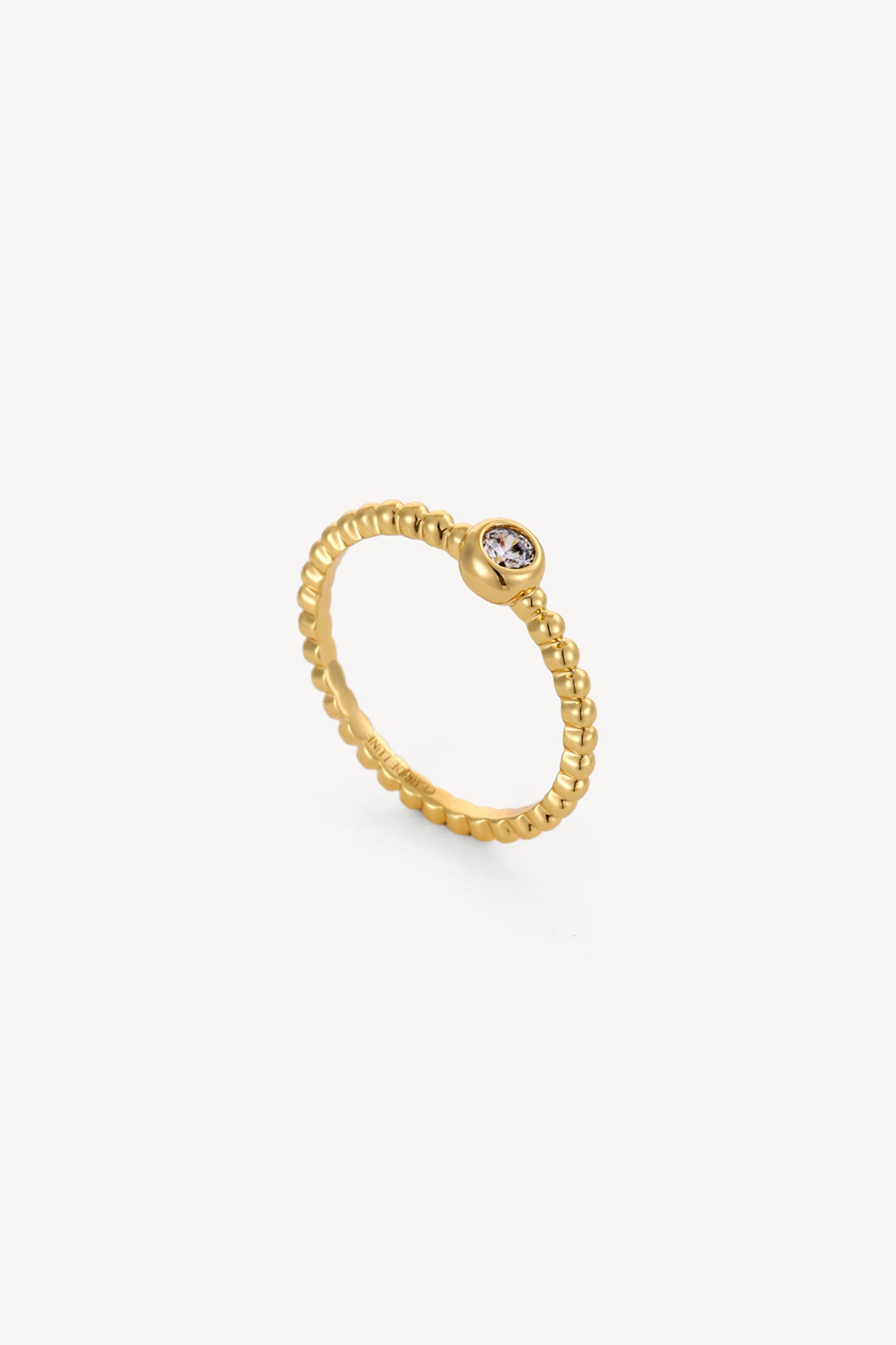 Dot Solitaire Ring Gold