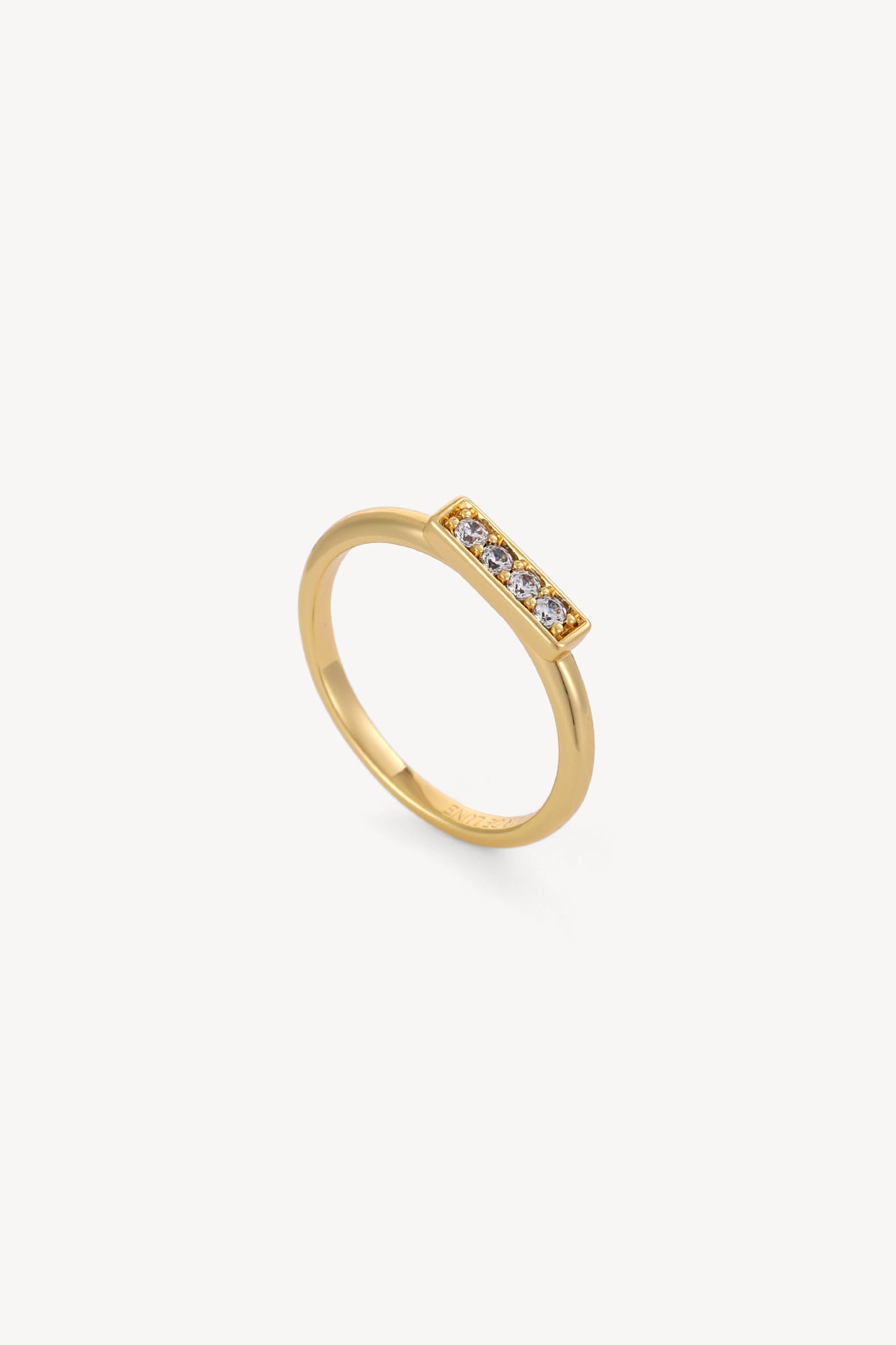 Linear Stone Ring Gold