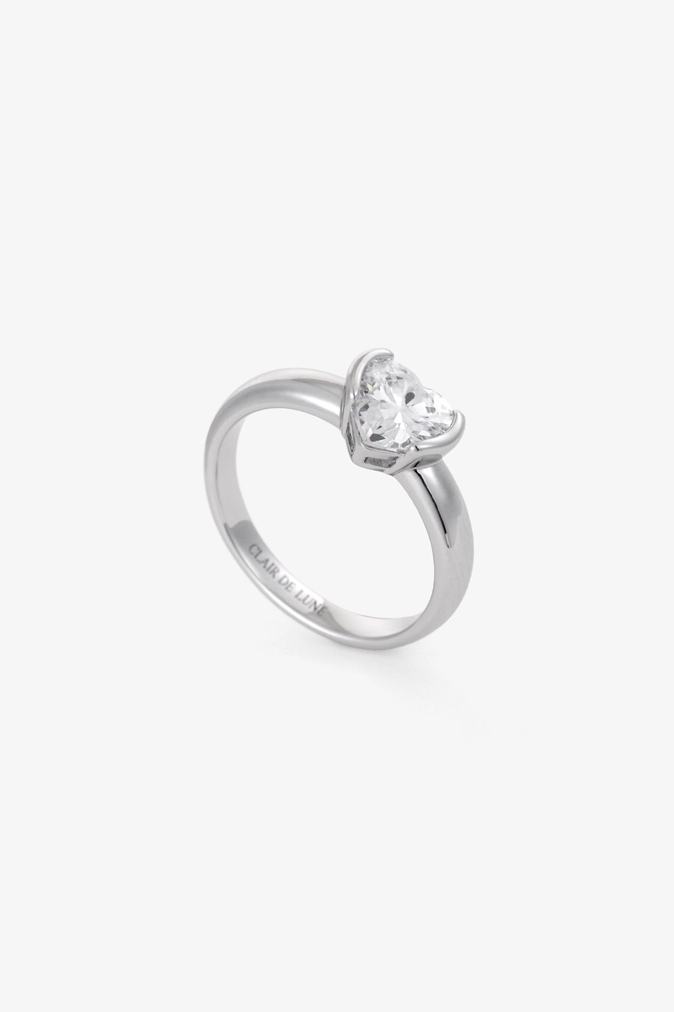 Heart Halo Ring Silver