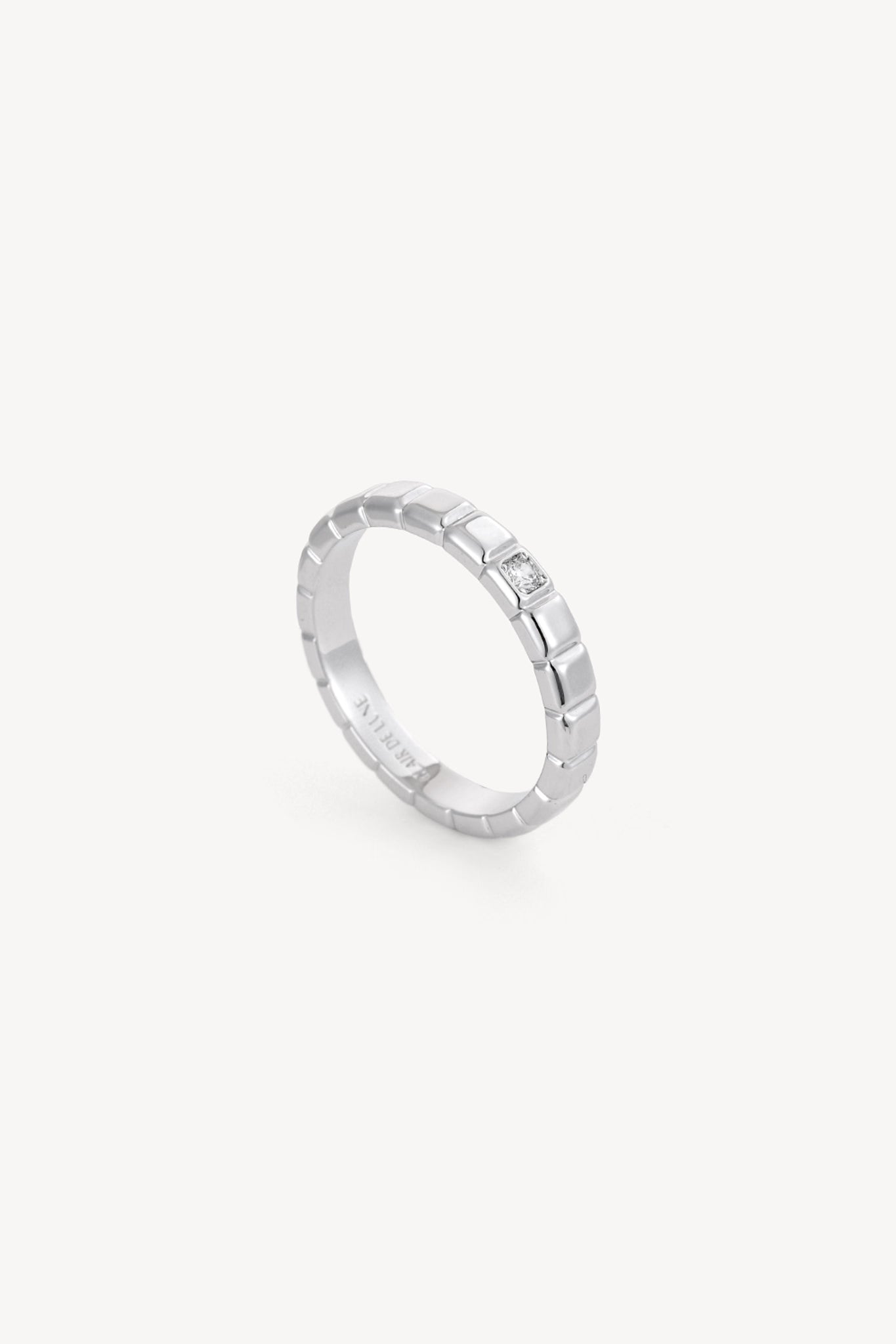 Square Zircon Band Ring Silver