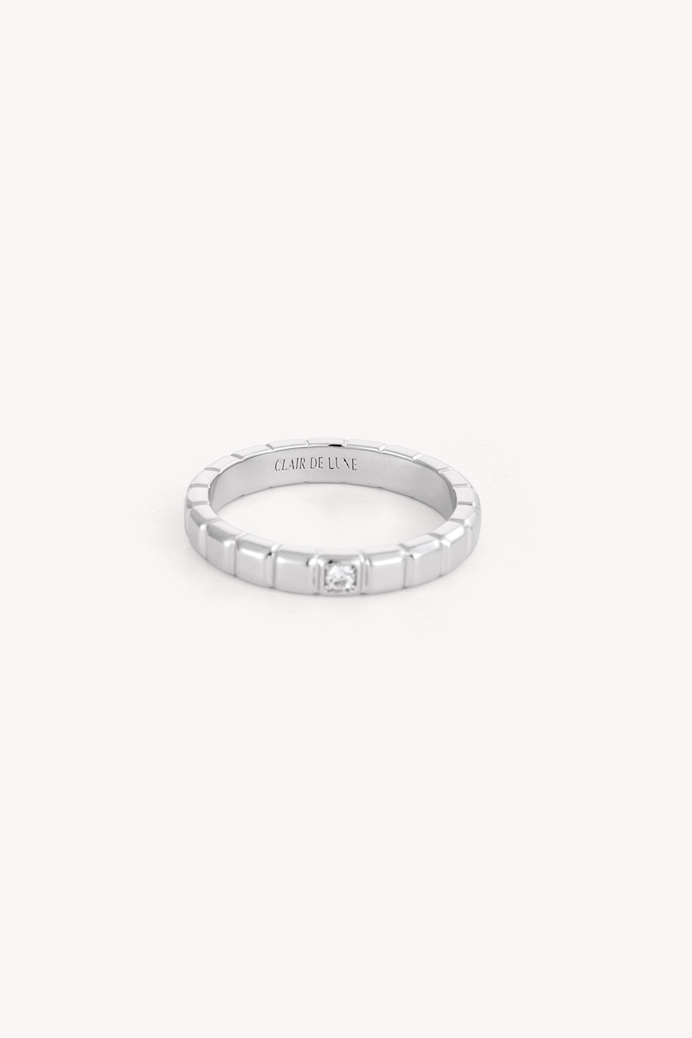 Square Zircon Band Ring Silver