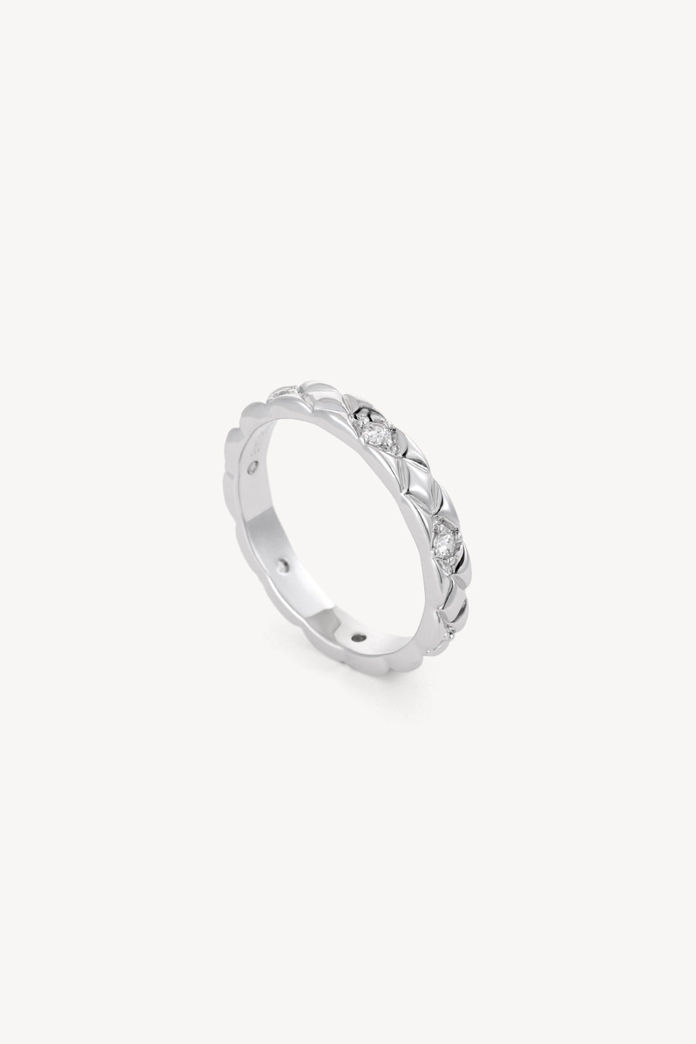 Lattice Stone Ring Silver