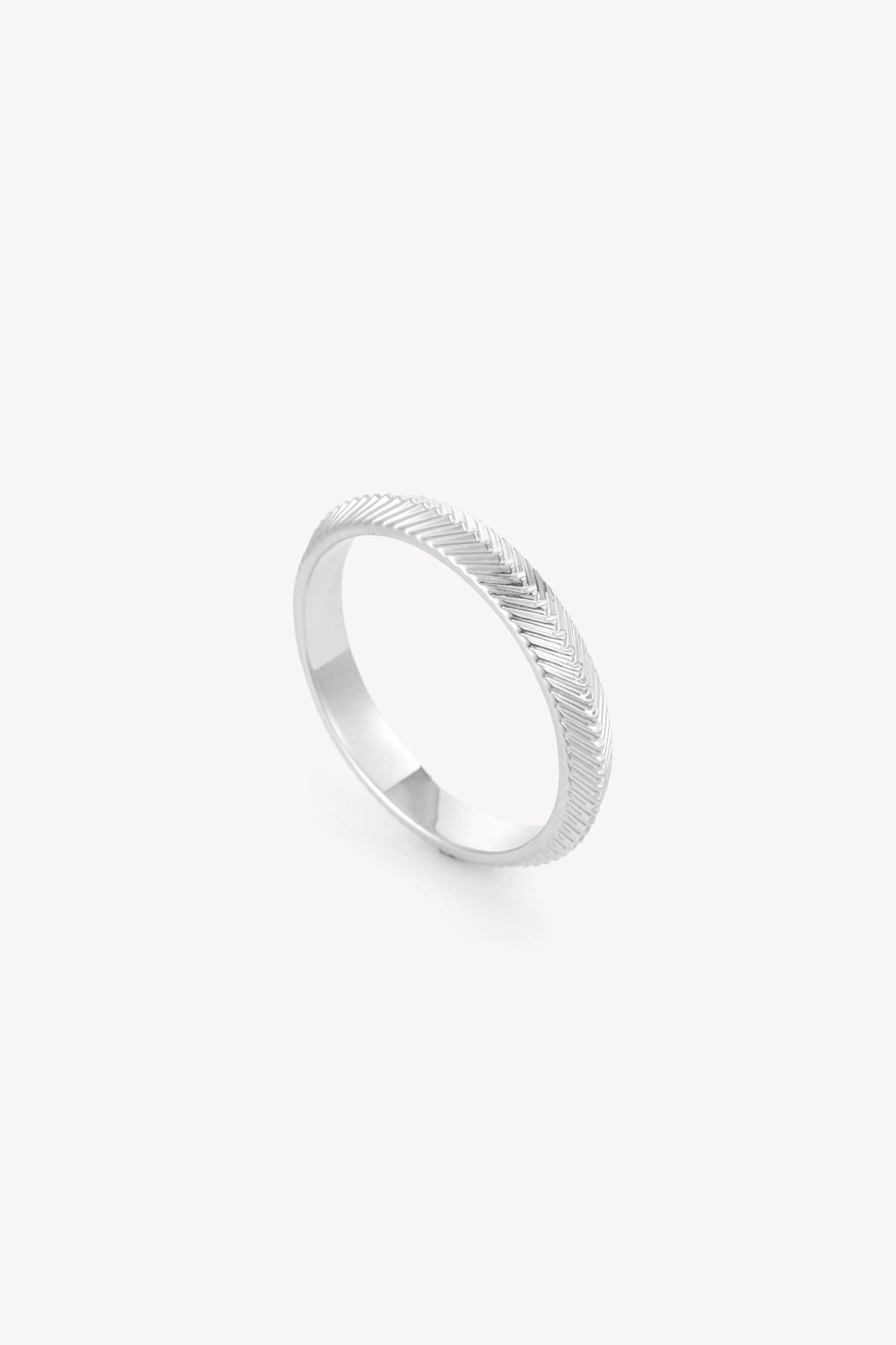 Herringbone Band Silver