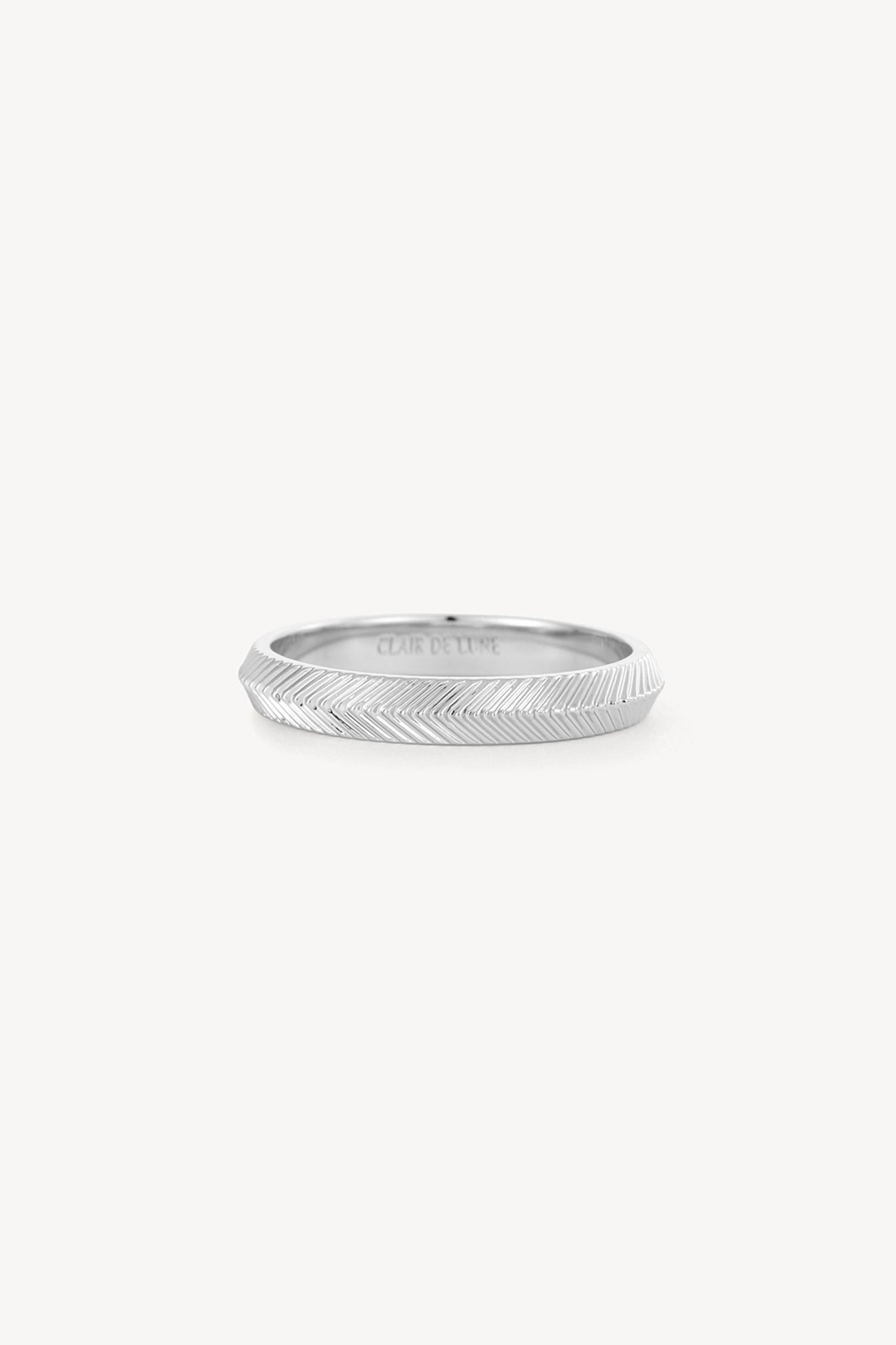 Herringbone Band Silver