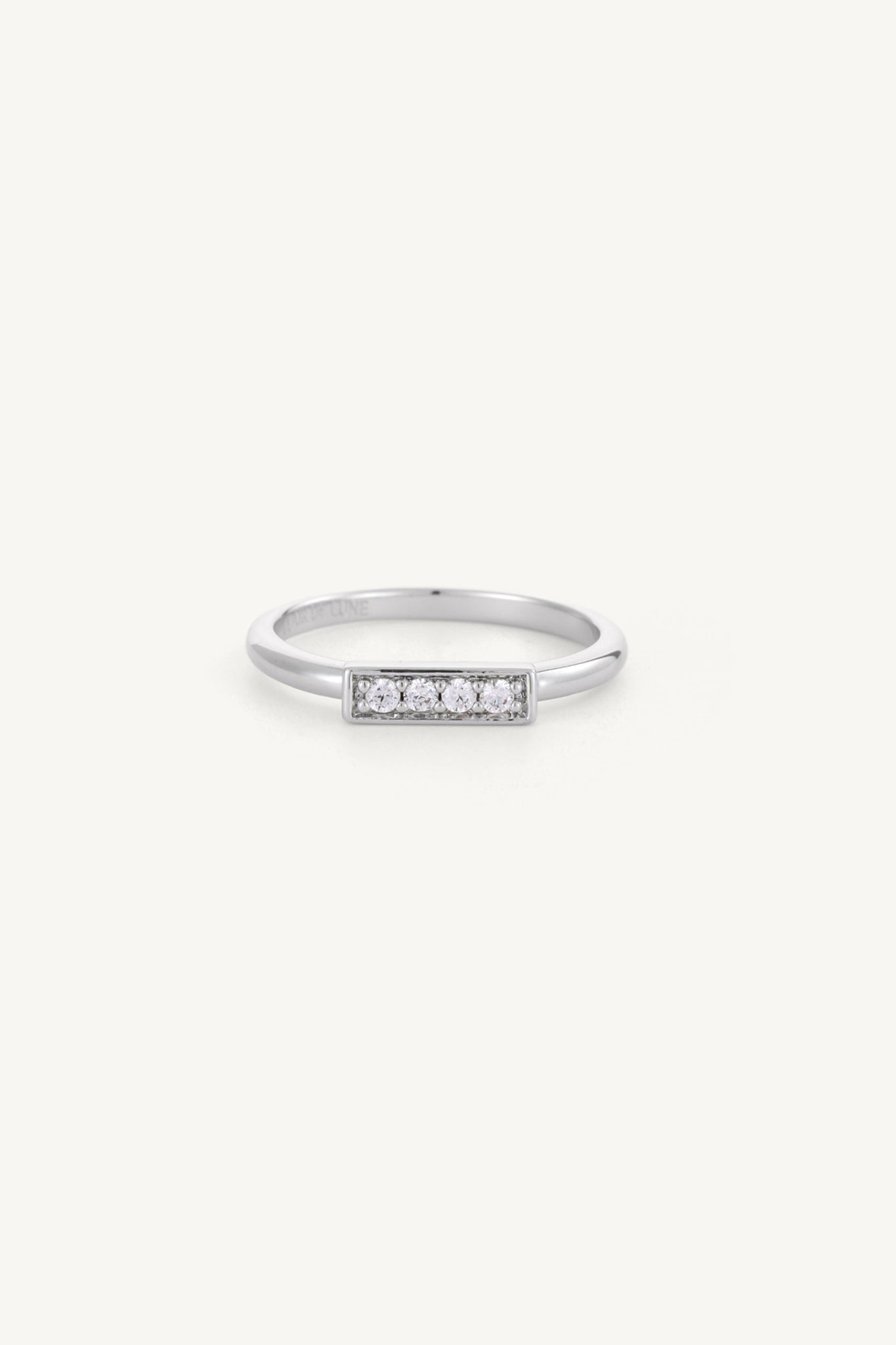 Linear Stone Ring Silver