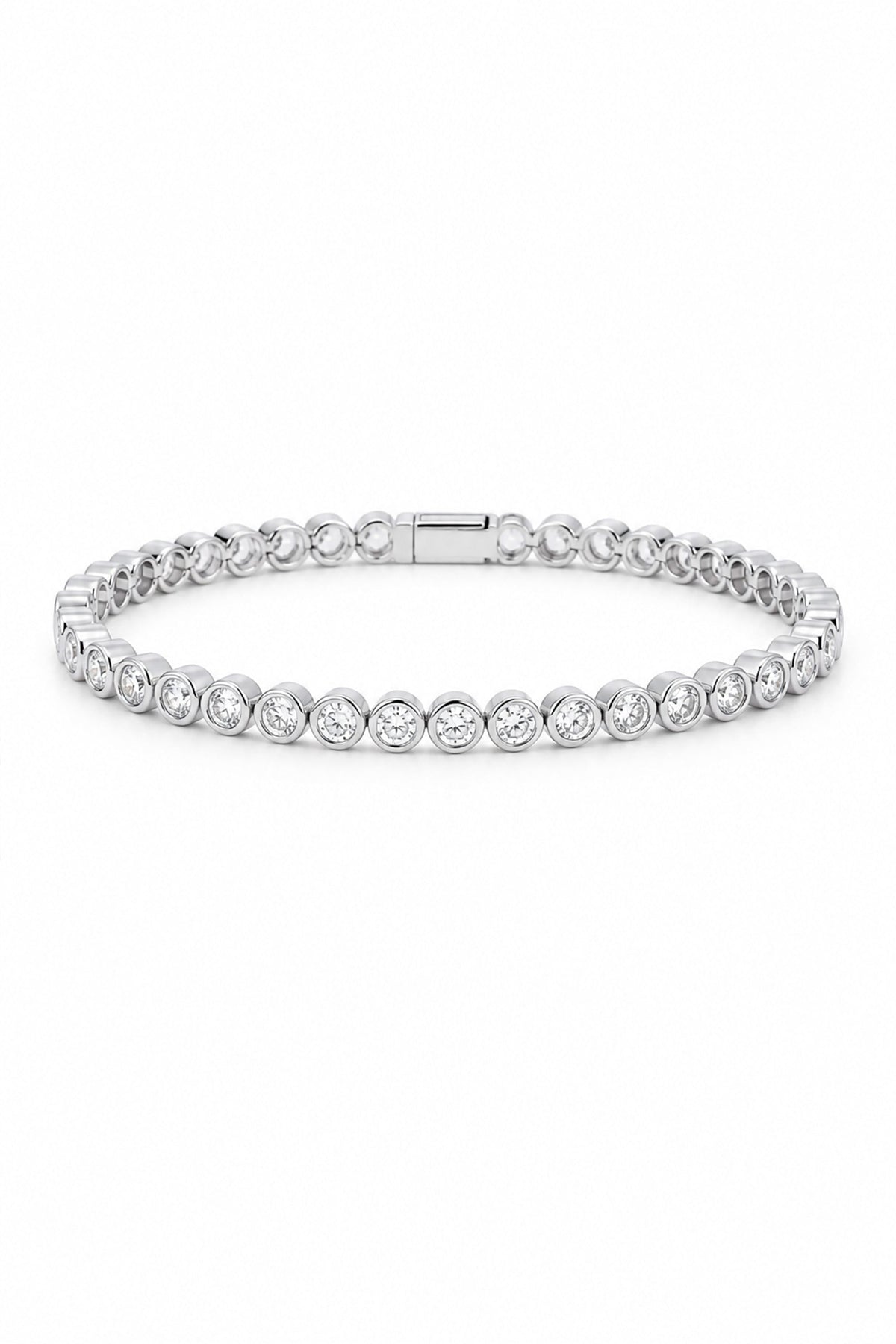 Circle Bezel Line Silver – Silver Bracelets at Clair de Lune