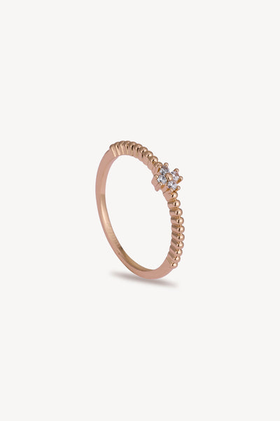 Clover Beaded Ring Rose Gold – Rose Gold Rings at Clair de Lune