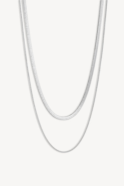 Dual Snake Chain Silver – Layered Necklaces at Clair de Lune