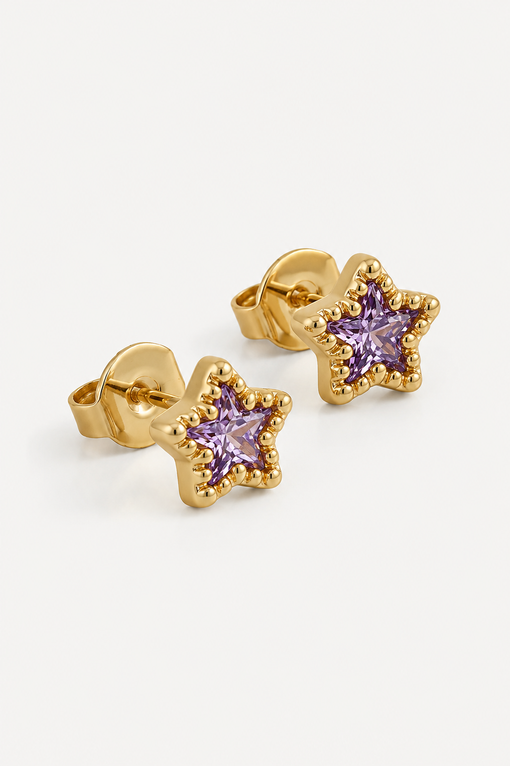 Star Purple Studs Gold – Stud Earrings at Clair de Lune