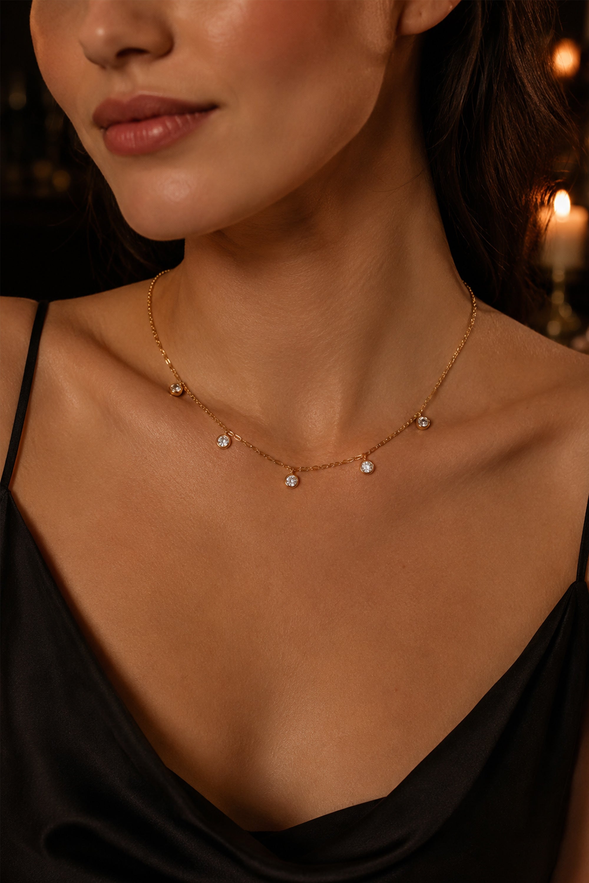 Aura CZ Necklace Gold