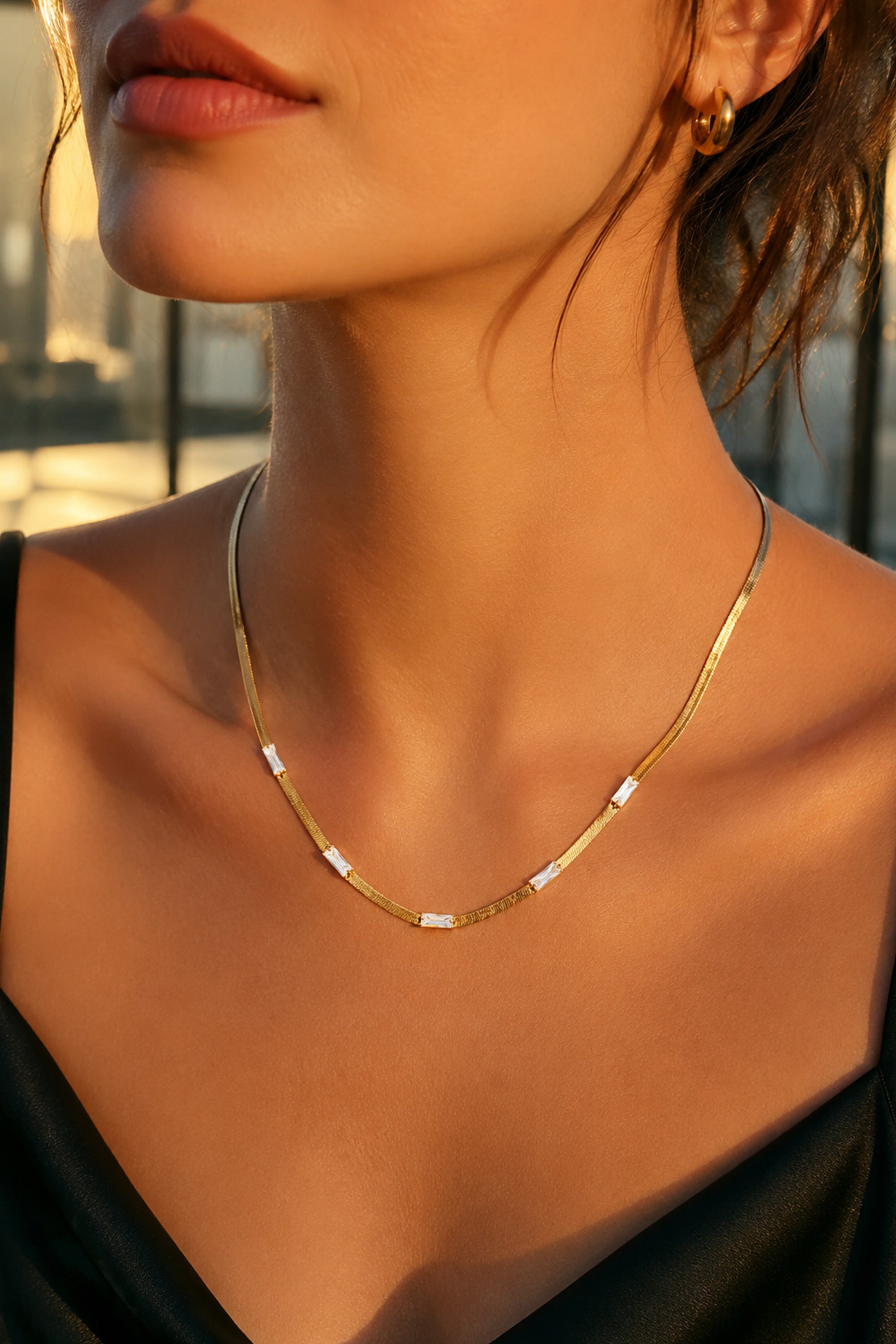 Baguette Snake Chain Gold