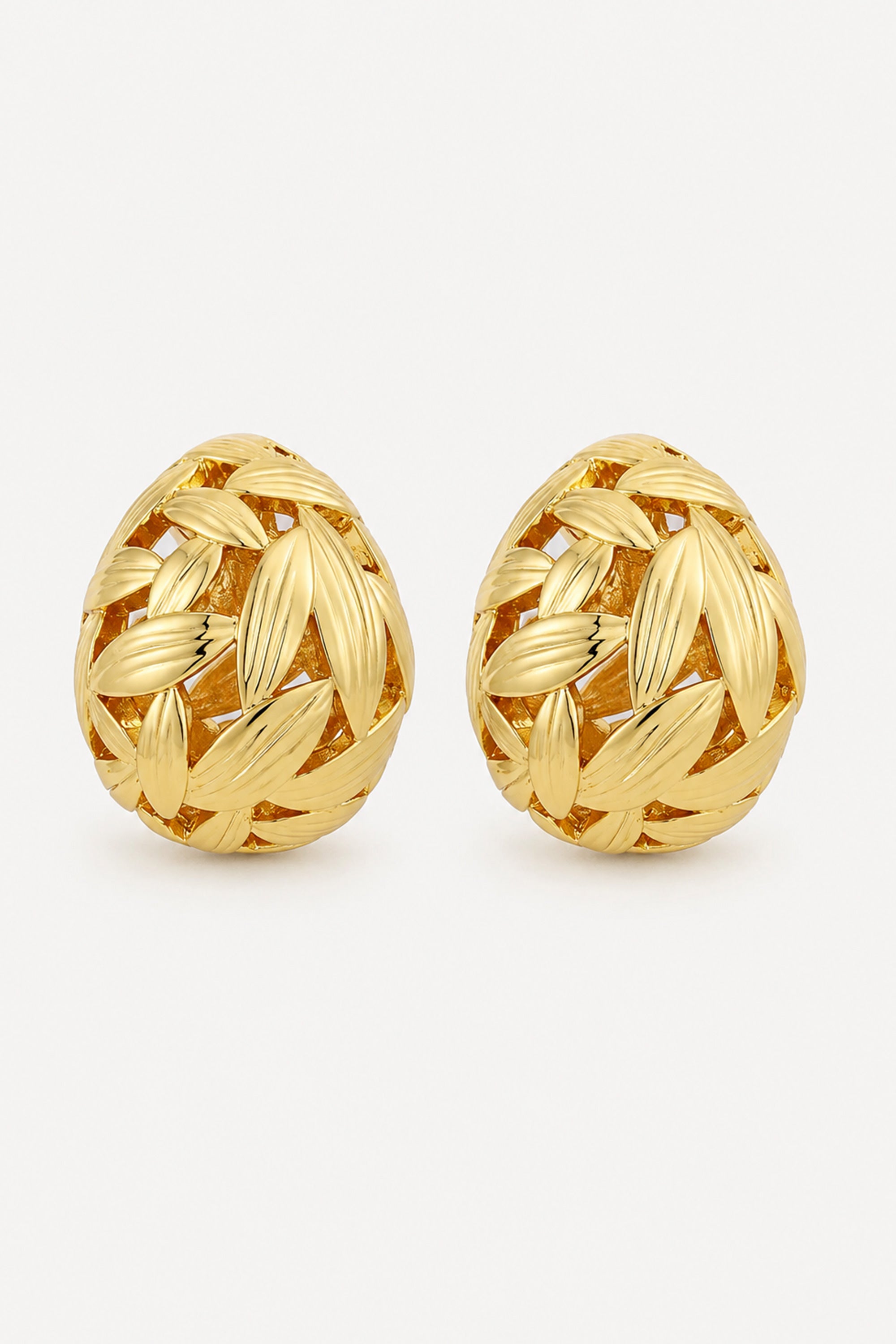 Woven Teardrop Studs Gold