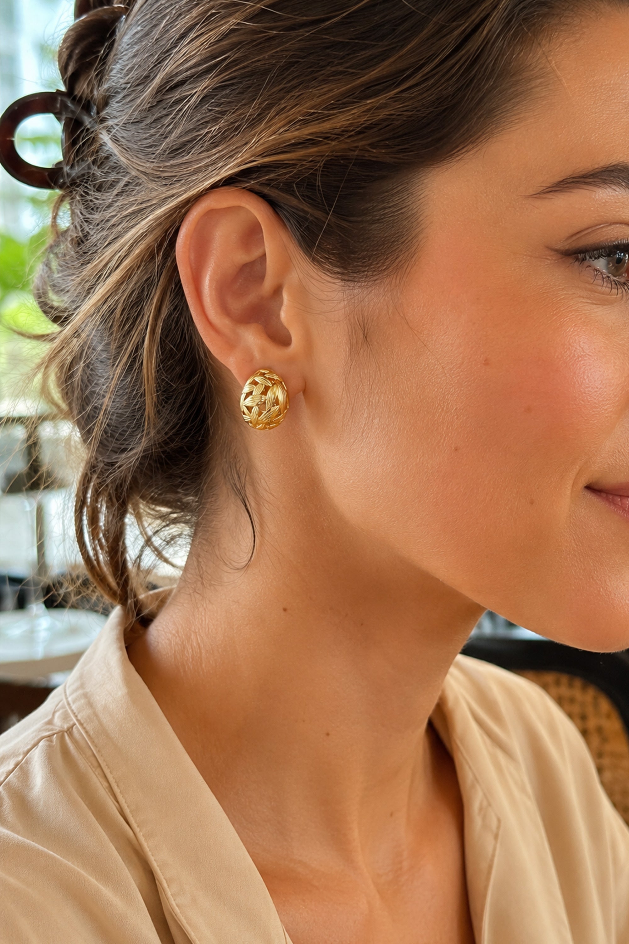 Woven Teardrop Studs Gold