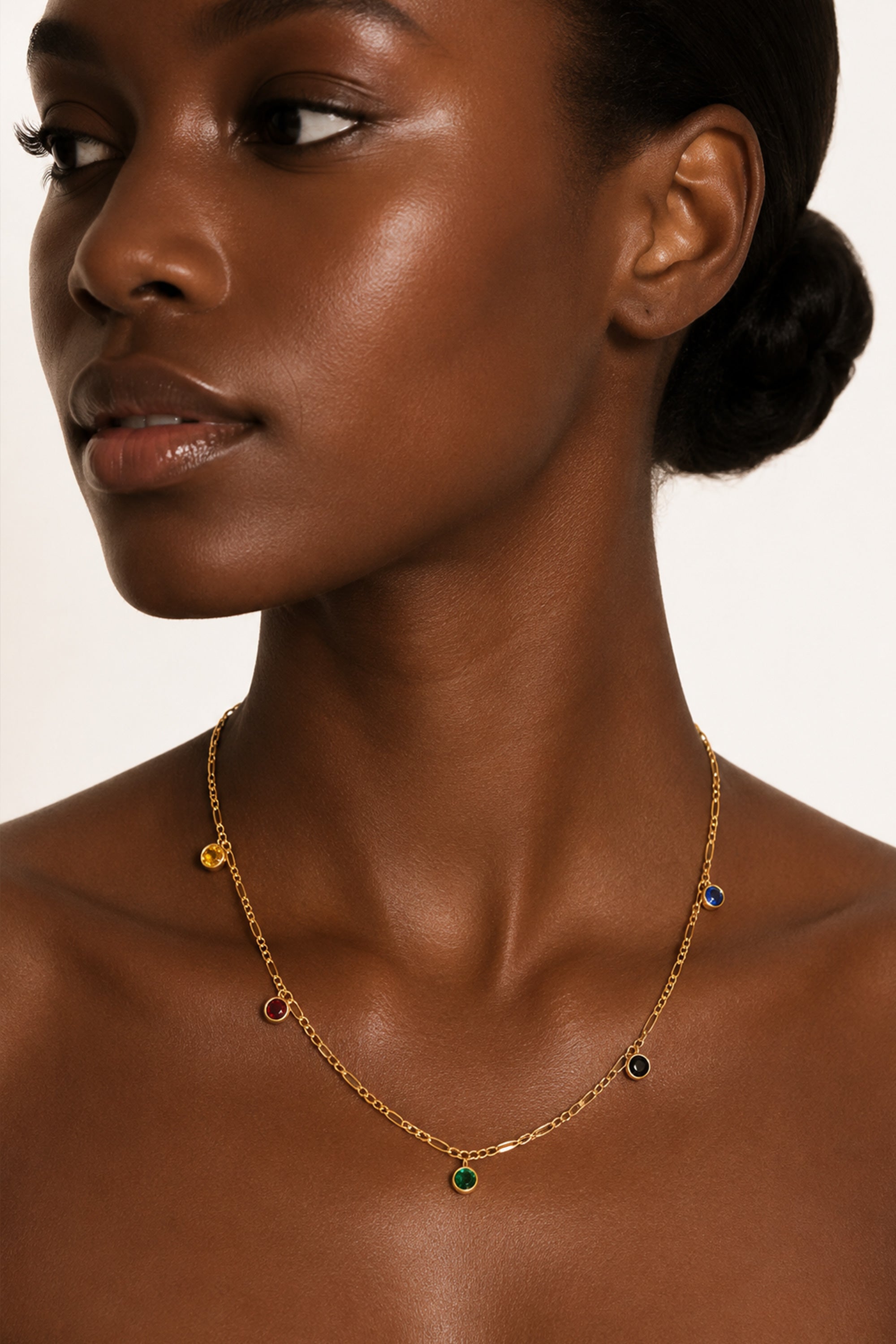 Gem Drop Necklace Gold