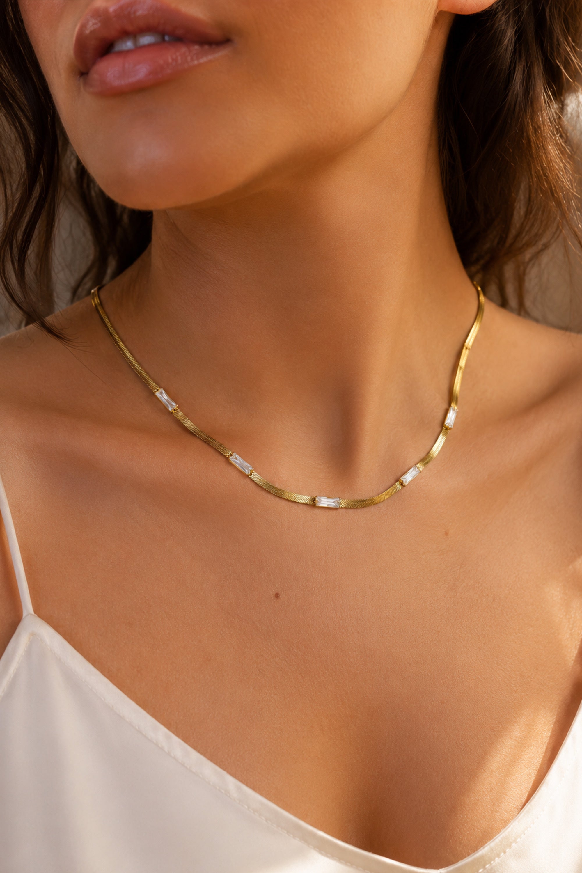 Baguette Snake Chain Gold