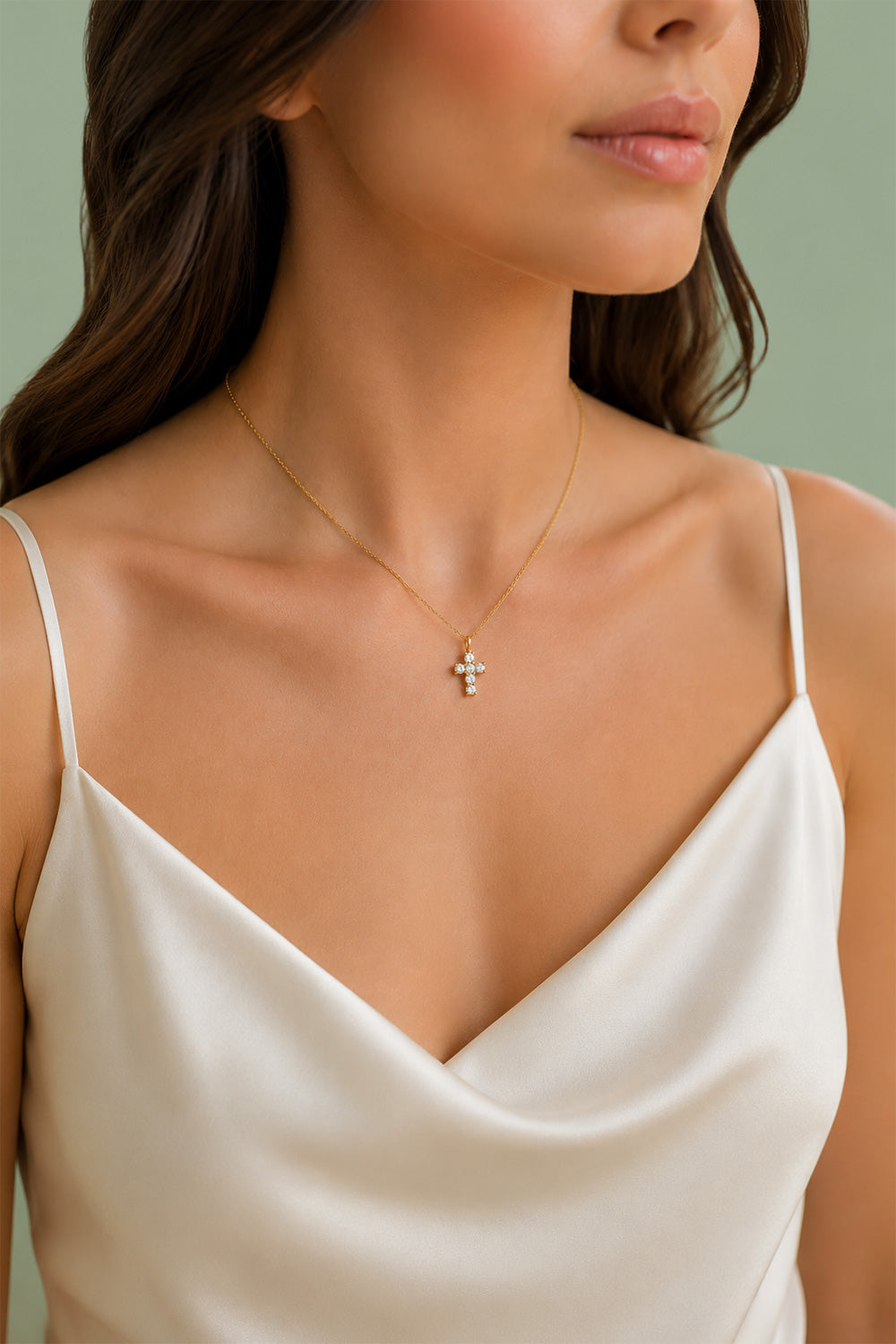 Lumen Cross Necklace Gold
