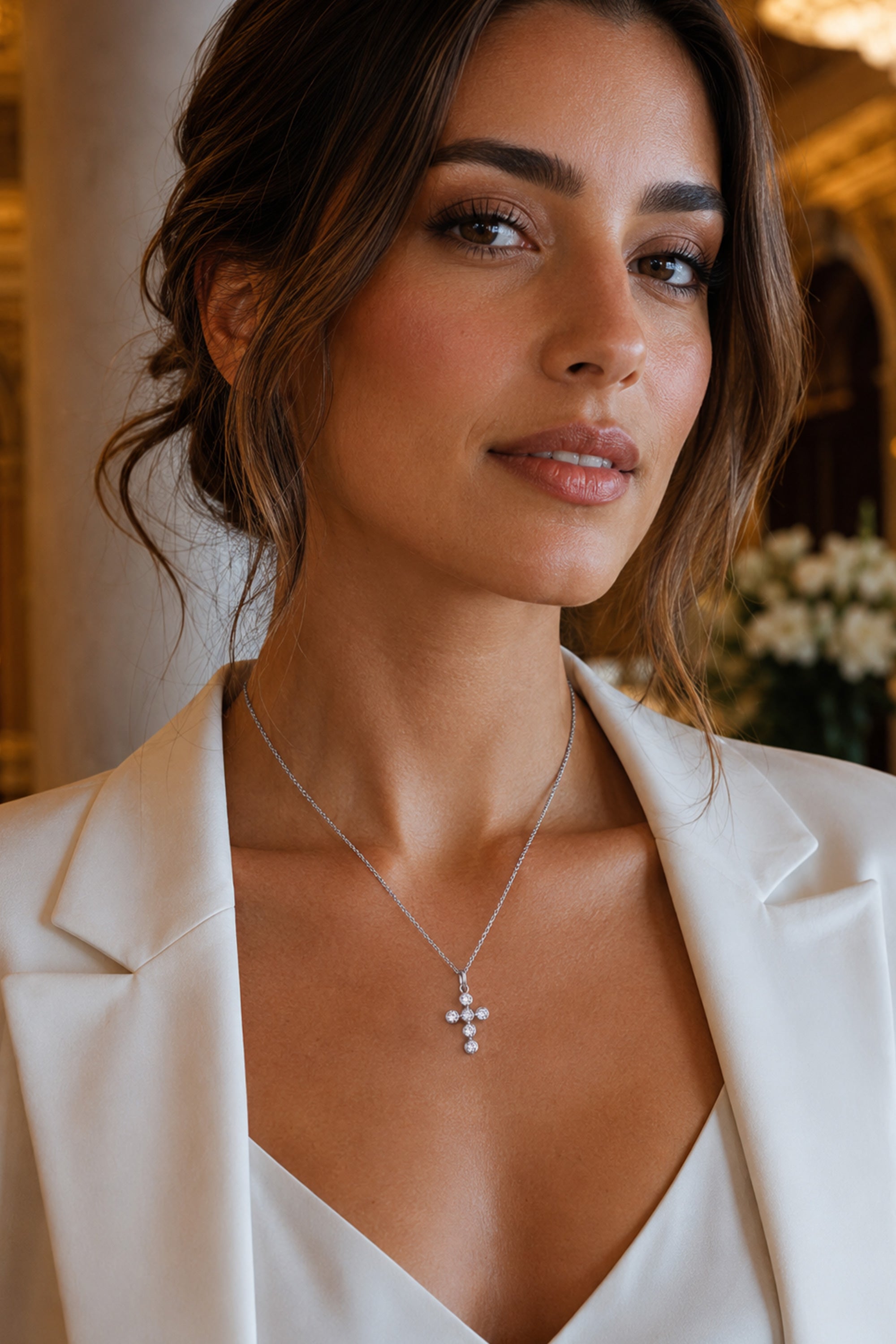 Flux Cross Necklace Silver
