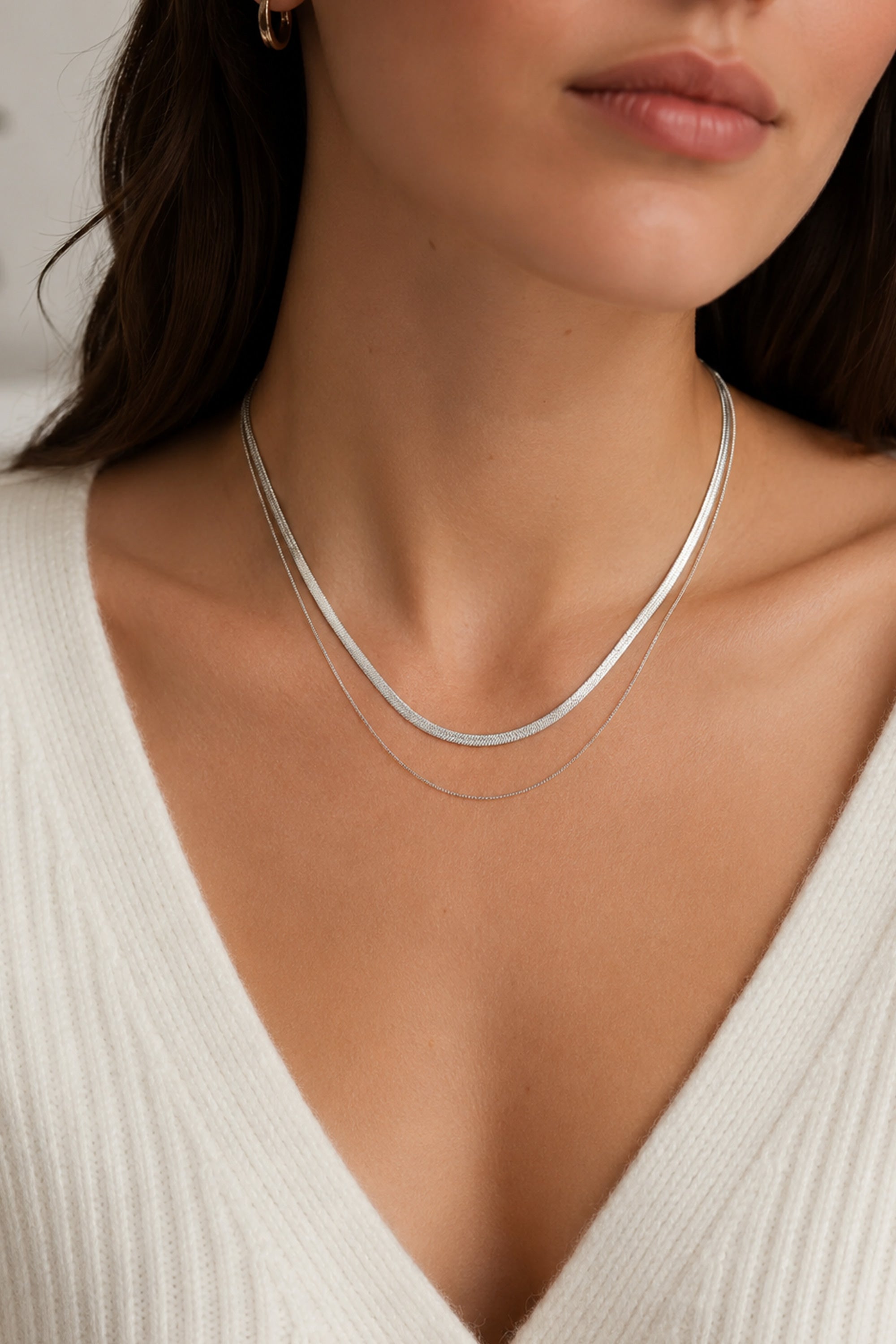 Dual Snake Chain Silver