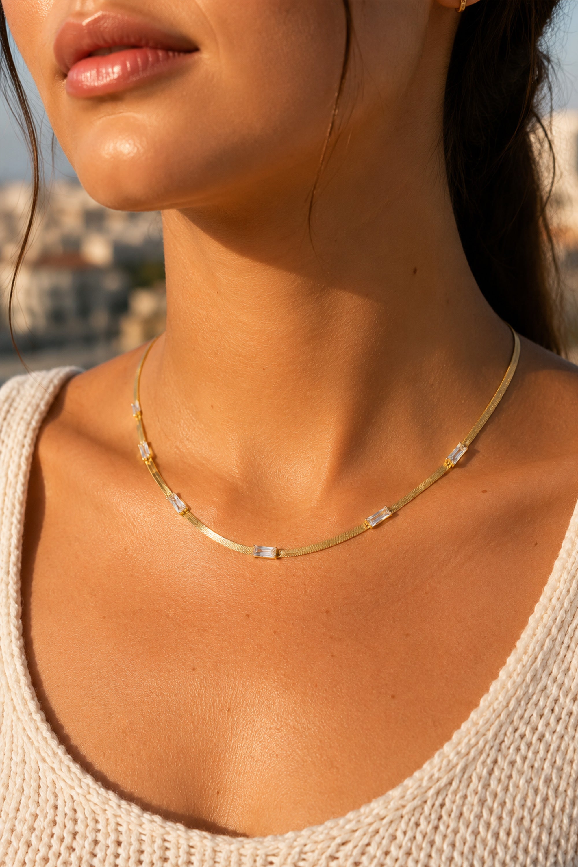 Baguette Snake Chain Gold