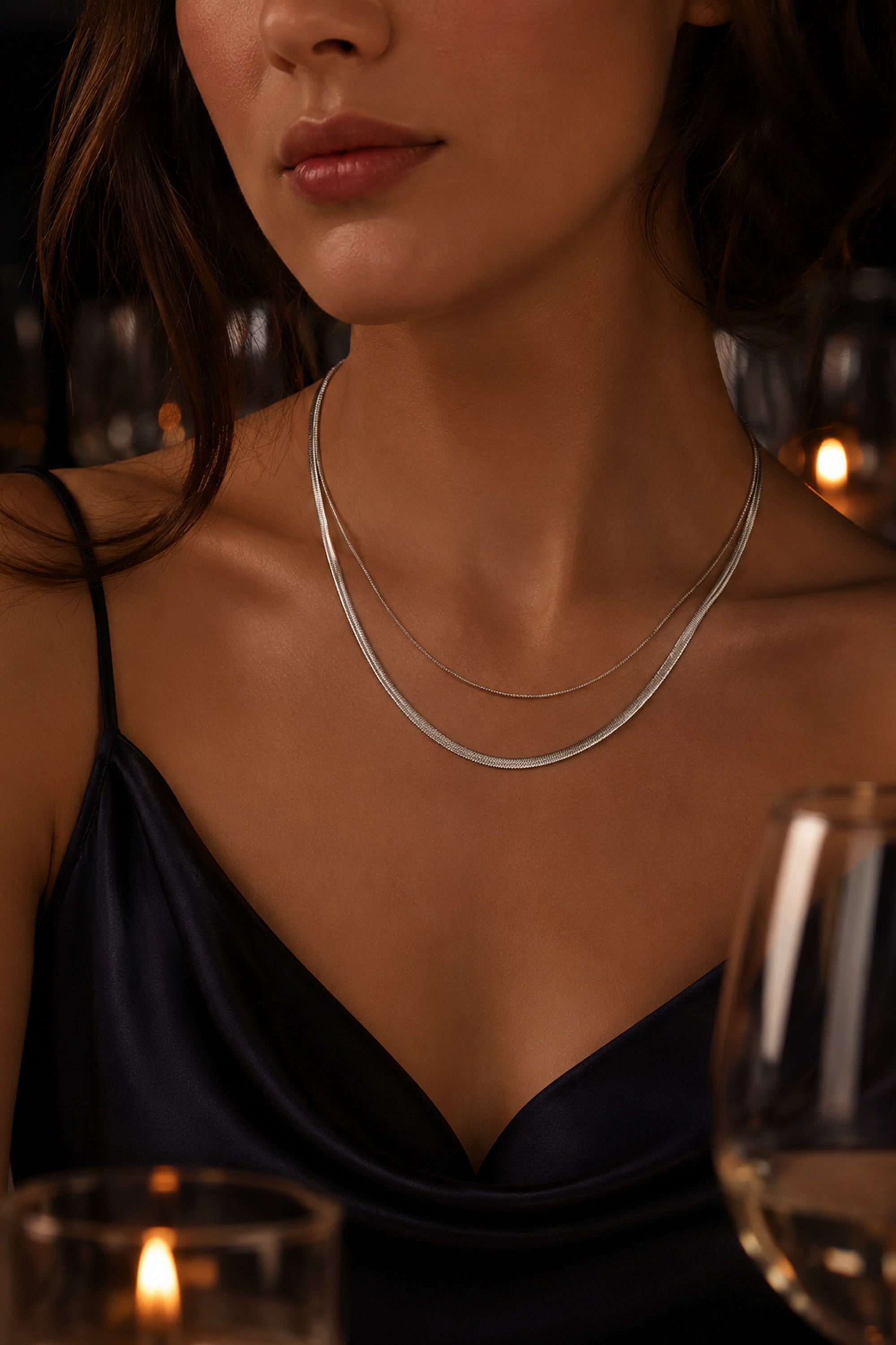 Dual Snake Chain Silver