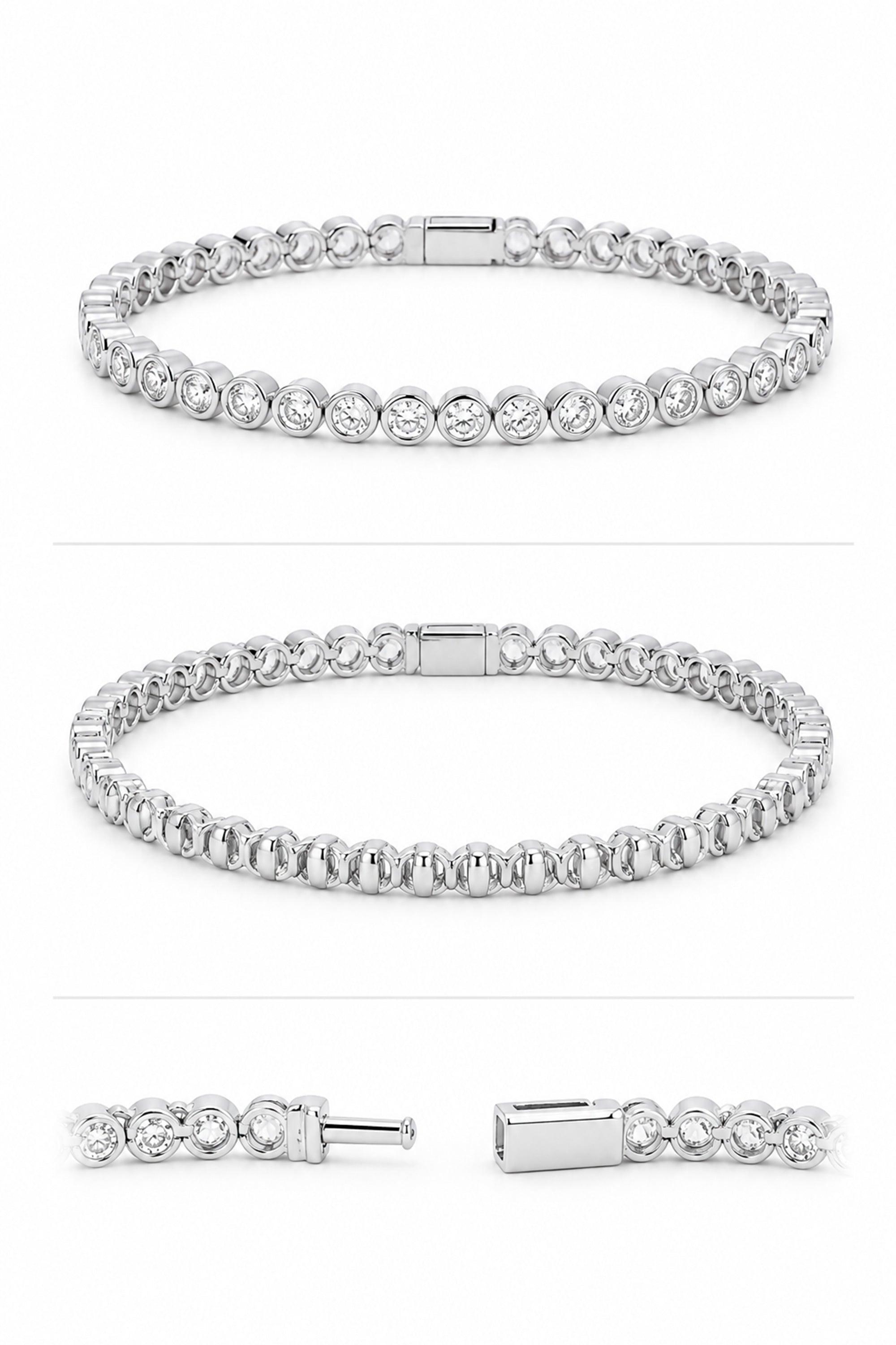 Circle Bezel Line Silver