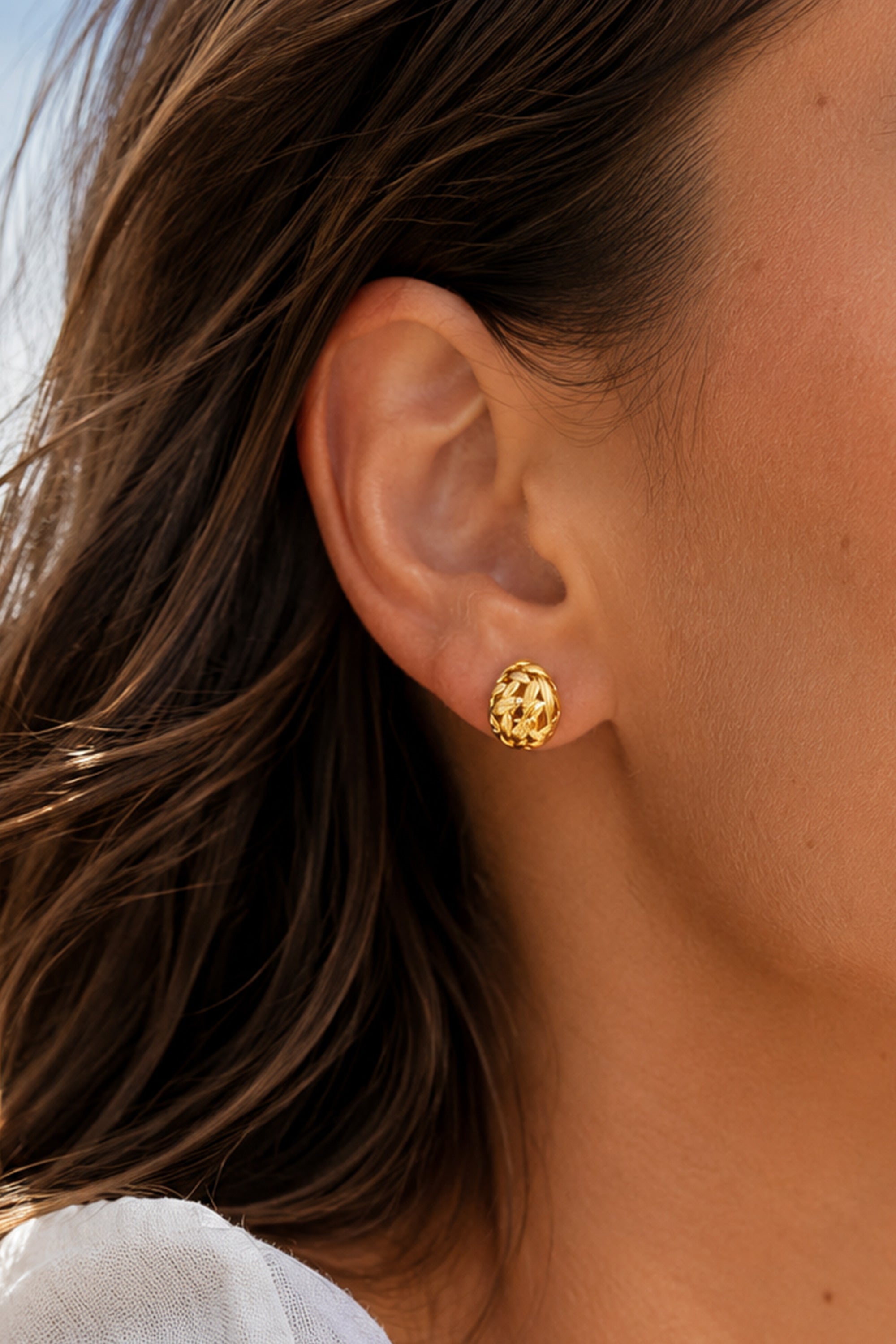 Woven Teardrop Studs Gold
