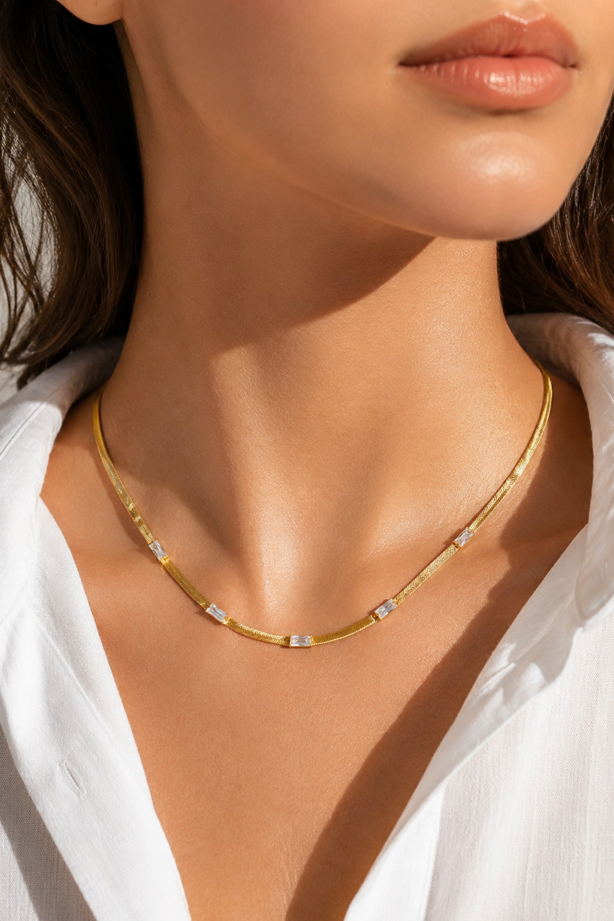 Baguette Snake Chain Gold