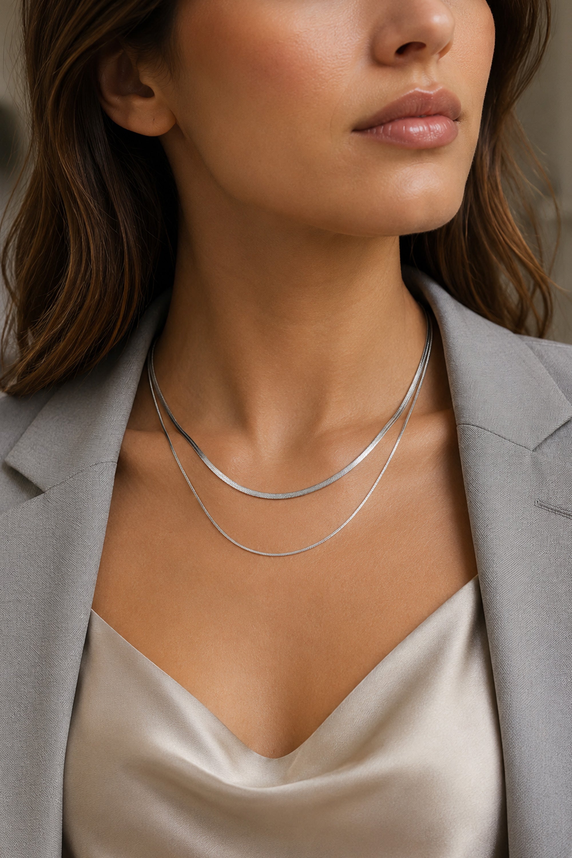 Dual Snake Chain Silver