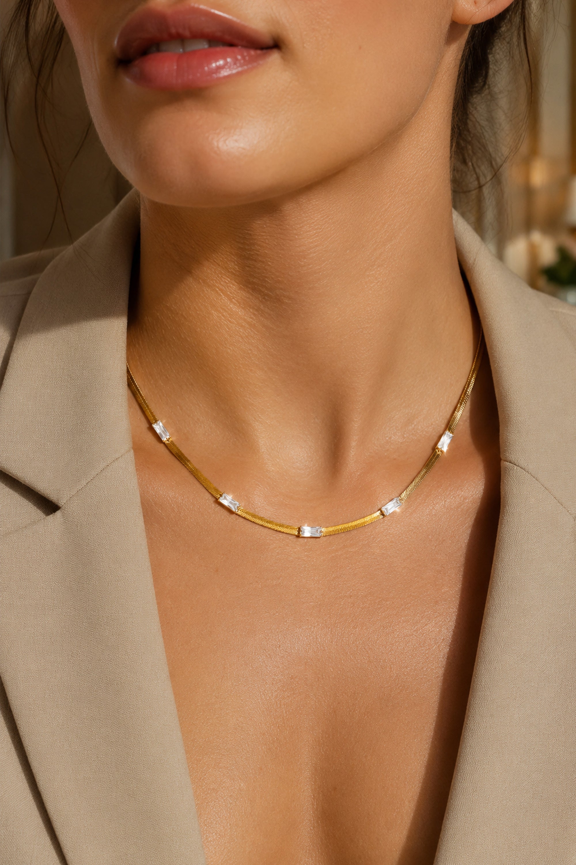 Baguette Snake Chain Gold