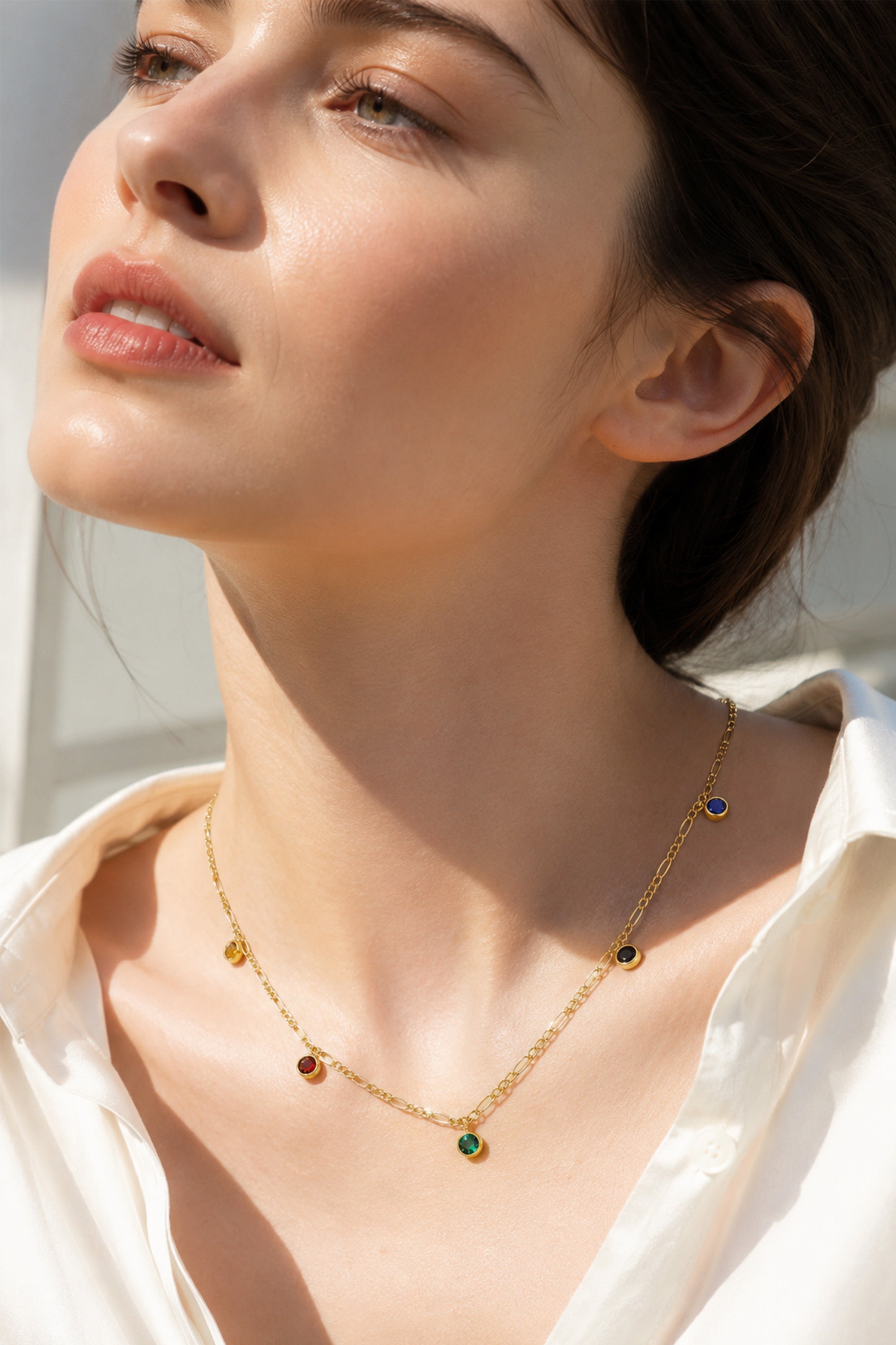 Gem Drop Necklace Gold