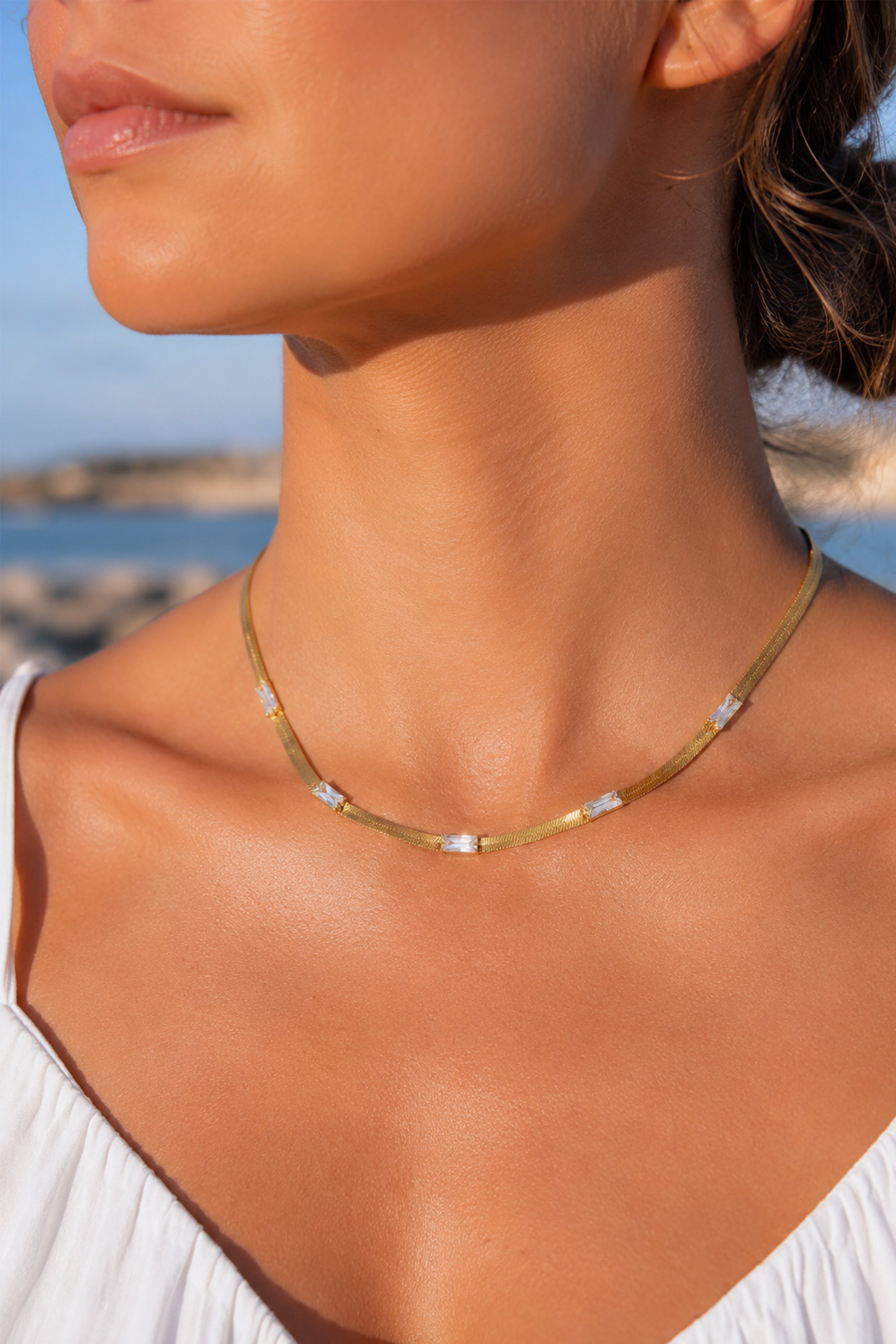 Baguette Snake Chain Gold