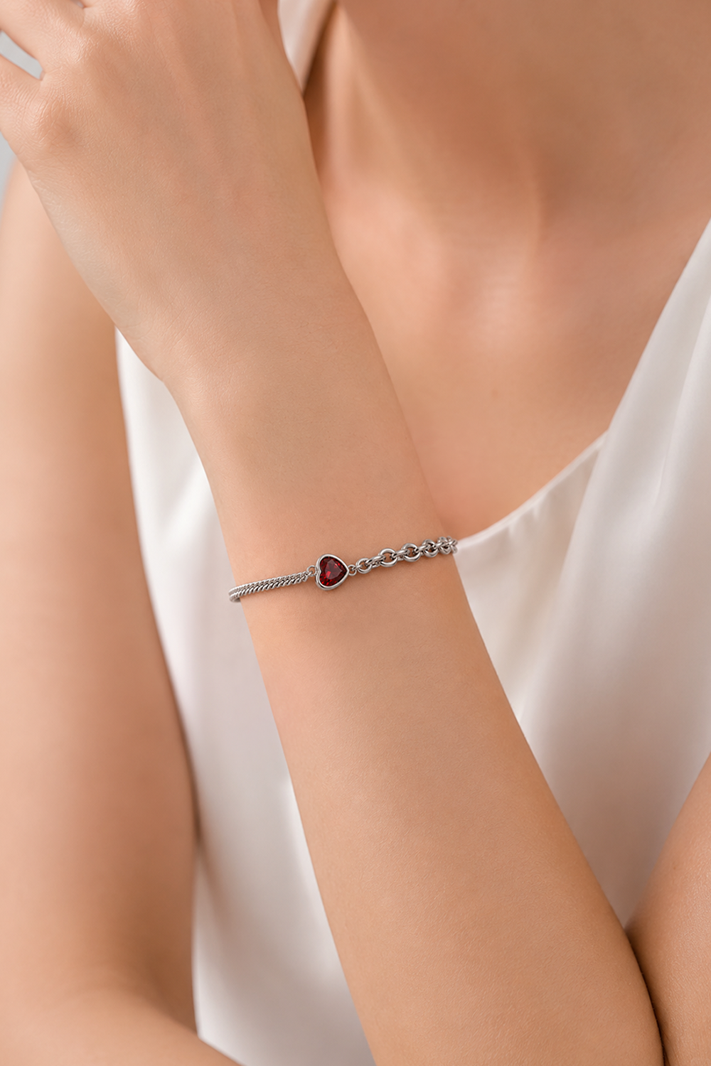 Heartline Bracelet Silver – silver-colour heart bracelet jewellery