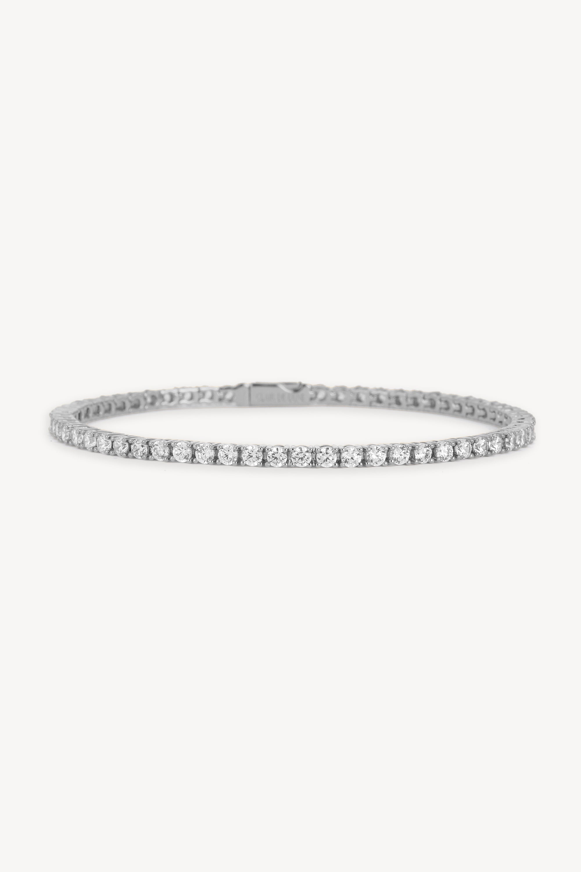 White Luster Tennis Bracelet Silver