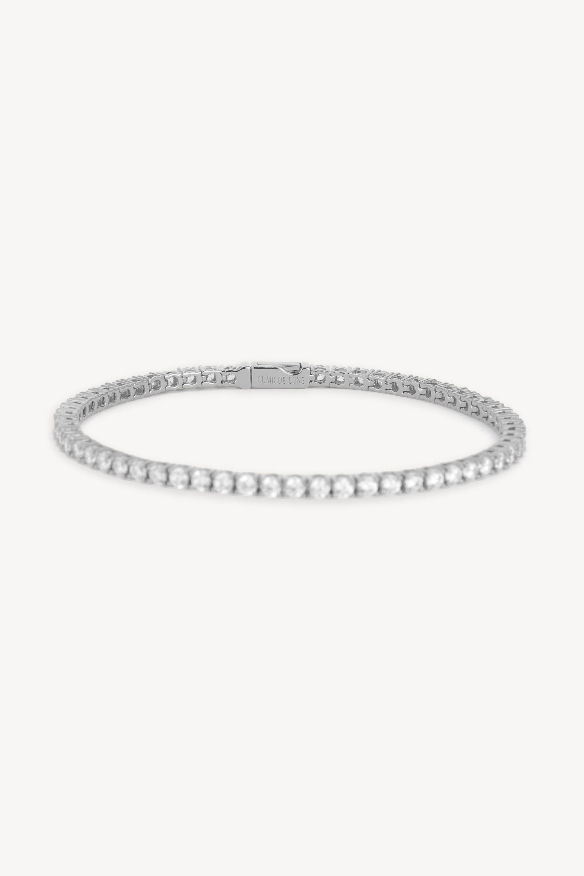 White Luster Tennis Bracelet Silver