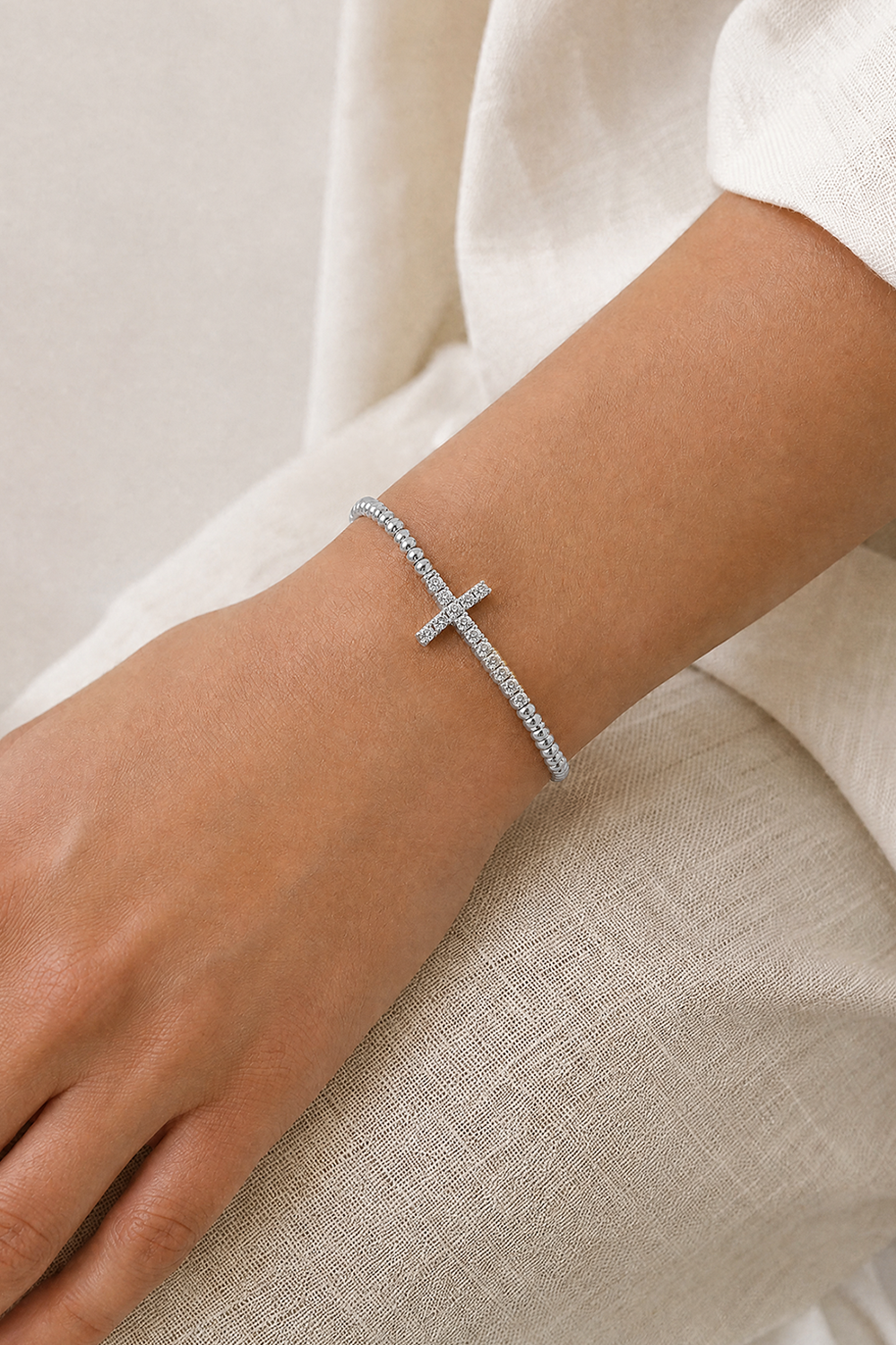 Crossbead Bracelet Silver – silver-colour bracelet jewellery
