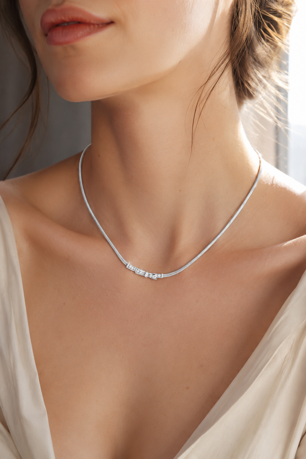 Bow Snake Chain Silver