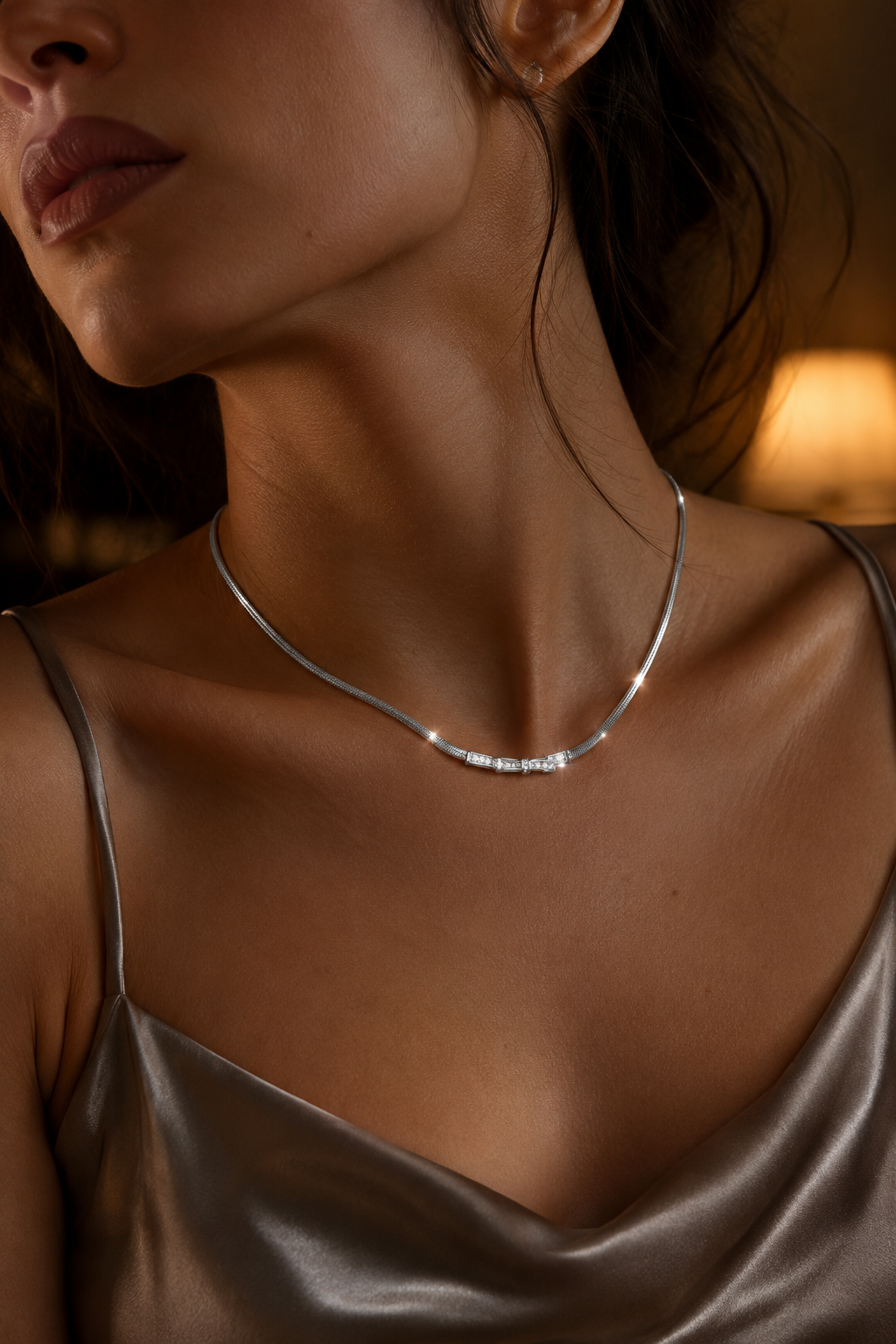Bow Snake Chain Silver