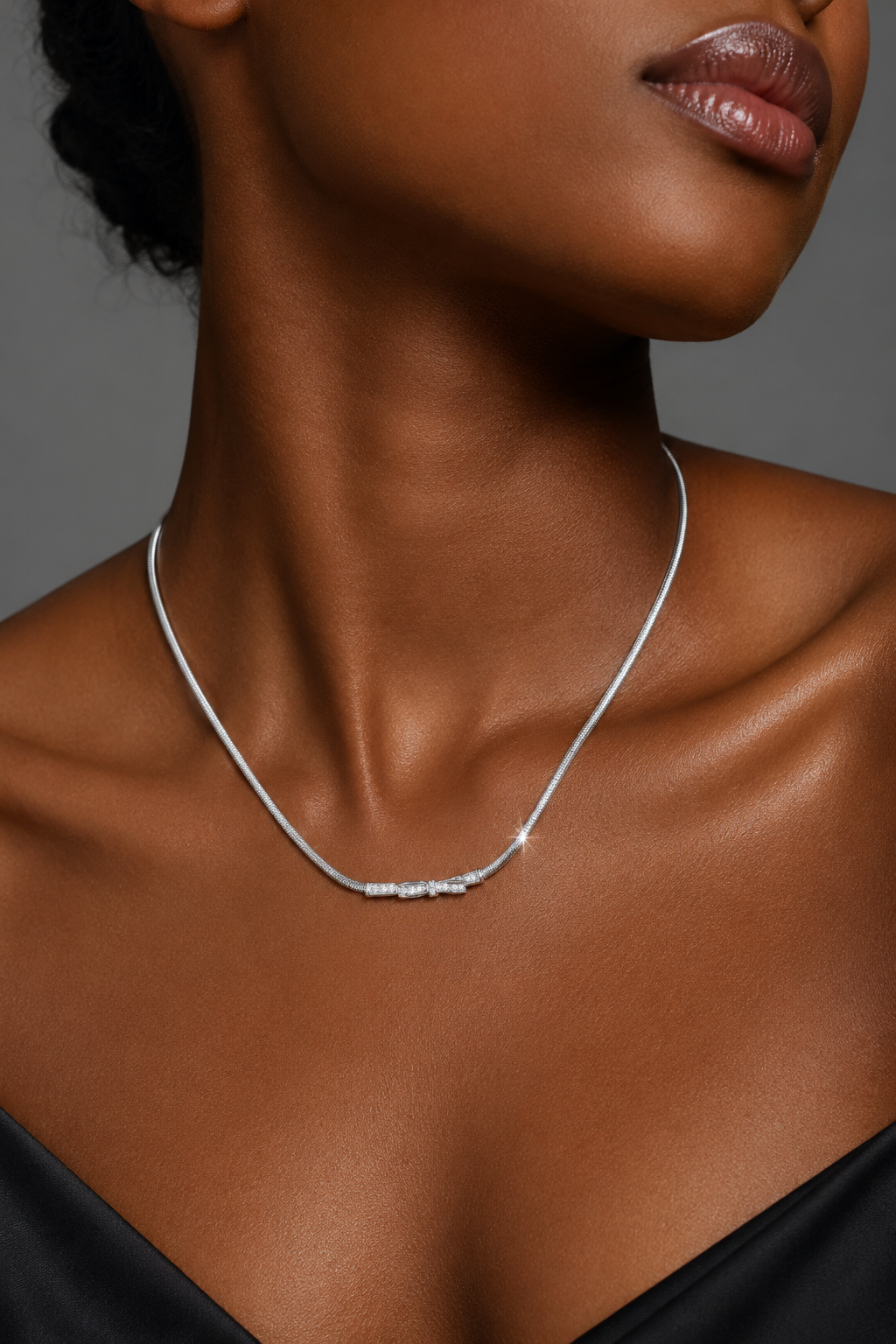 Bow Snake Chain Silver