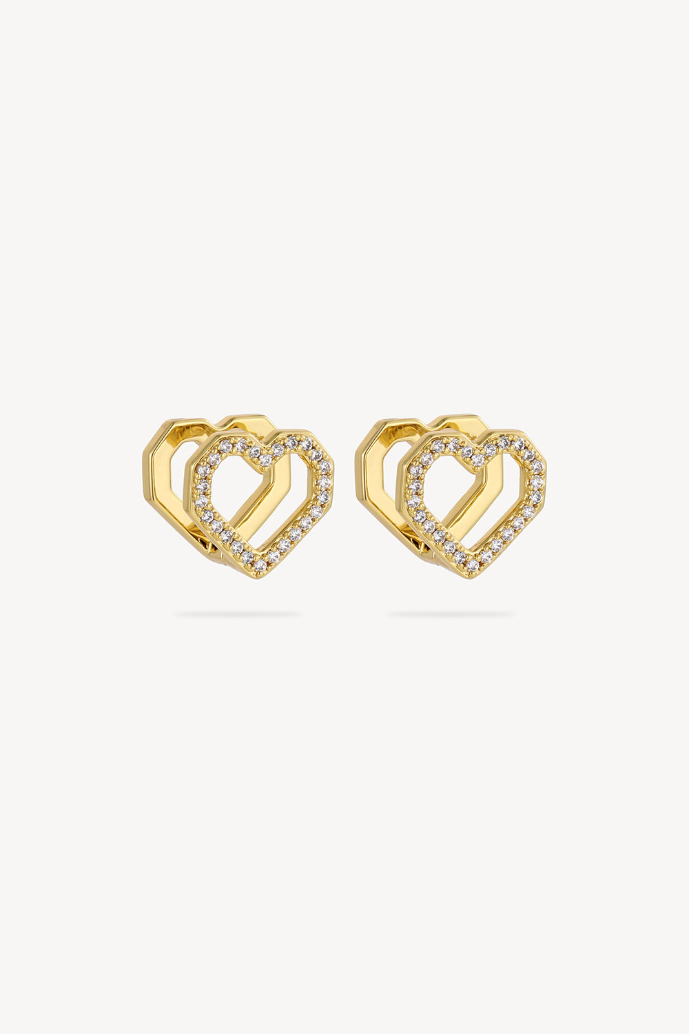Hollow Heart Hoop Gold