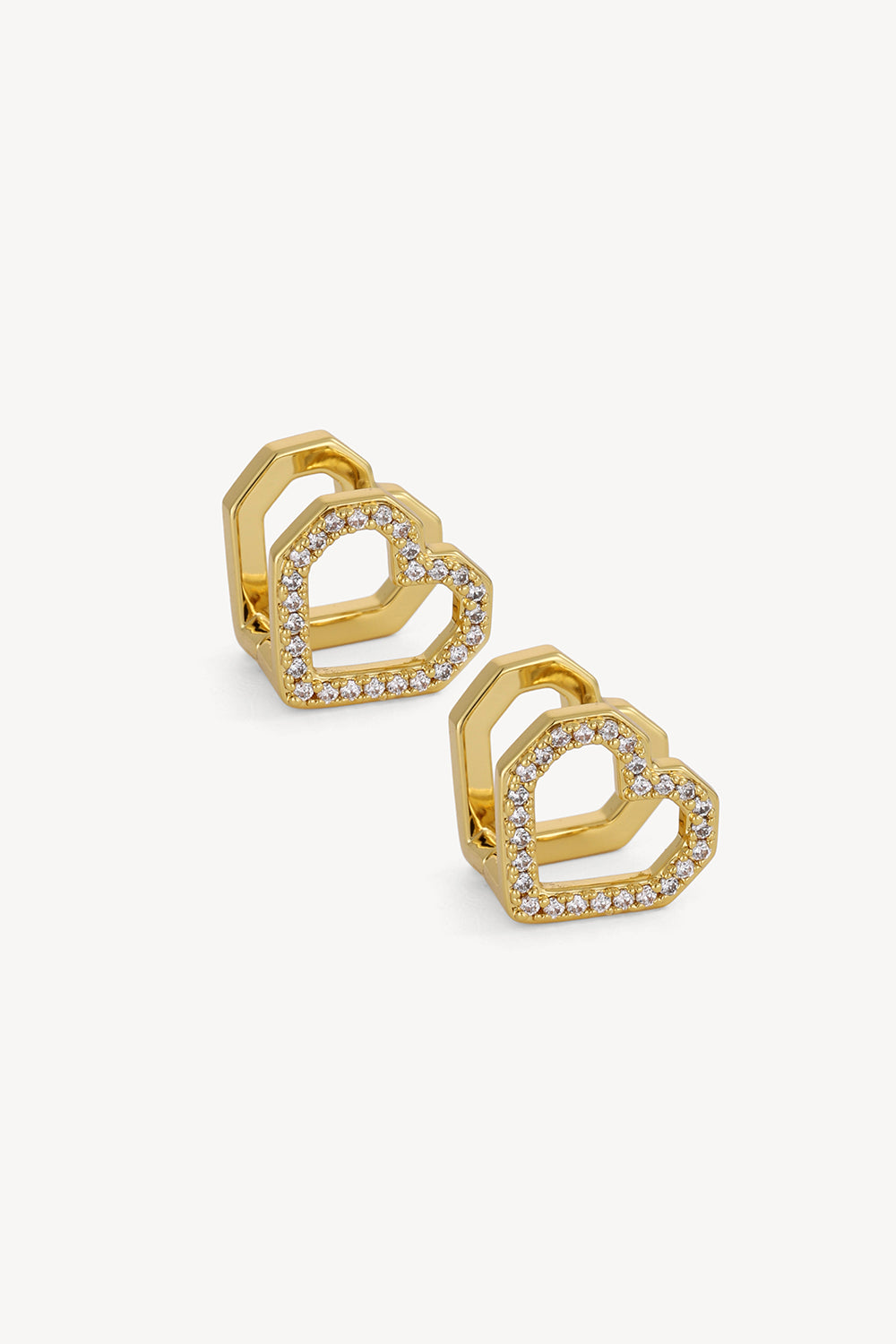 Hollow Heart Hoop Gold