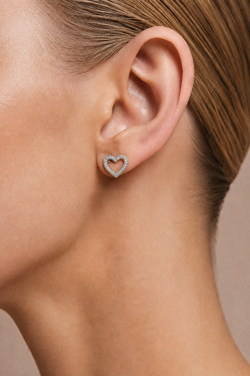 Dua Heart Studs Silver – silver-colour heart stud earrings jewellery