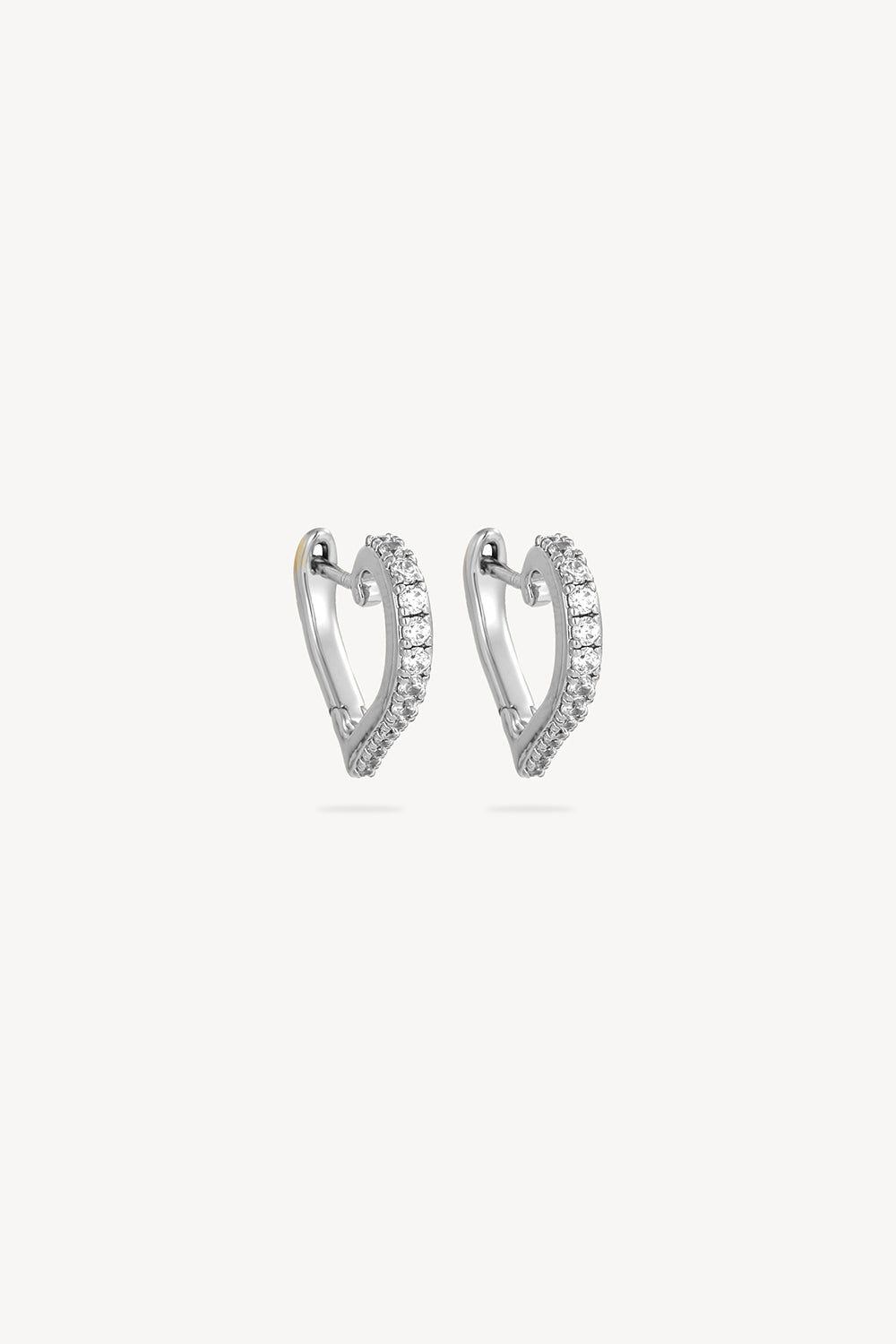 Lumiere Heart Huggie Earrings Silver